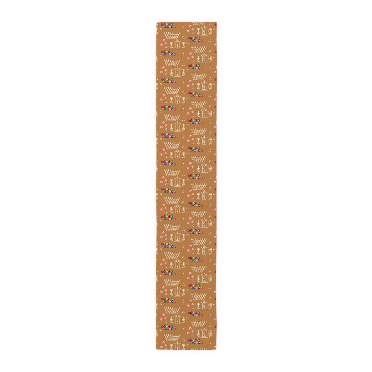 Gingerbread House Table Runner, Festive Cotton Runner for Holiday Decor, Christmas Table Decoration, Kitchen or Dining Table Accessory