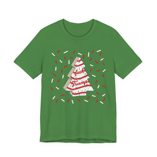 Slightly Subtle Christmas Tree Cake with Striped Confetti FDT tee | Political Statement