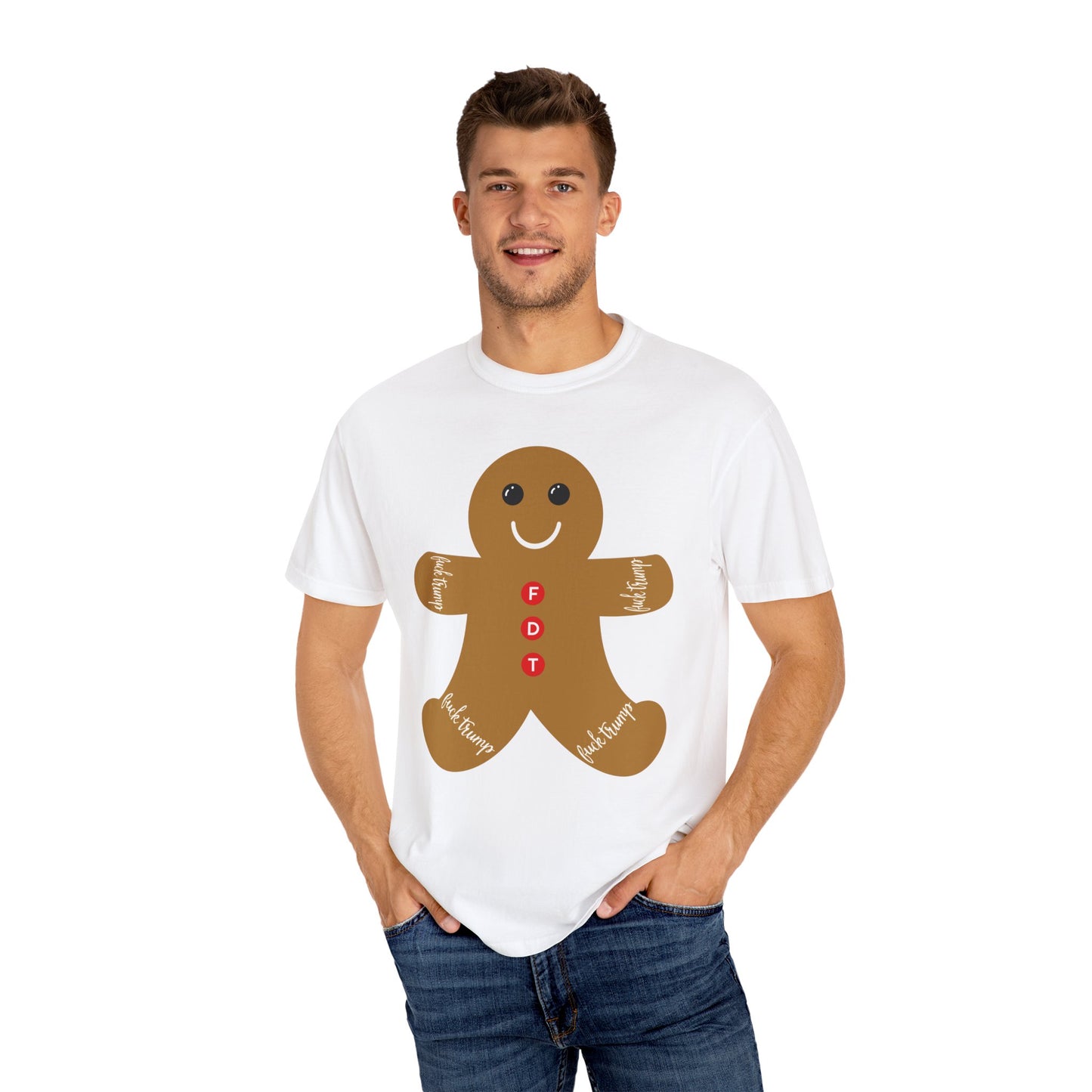 Slightly Subtle Gingerbread Man T-Shirt - FDT Comfort Colors Festive Holiday Tee for Christmas, Winter Celebration, Family Gathering Gift