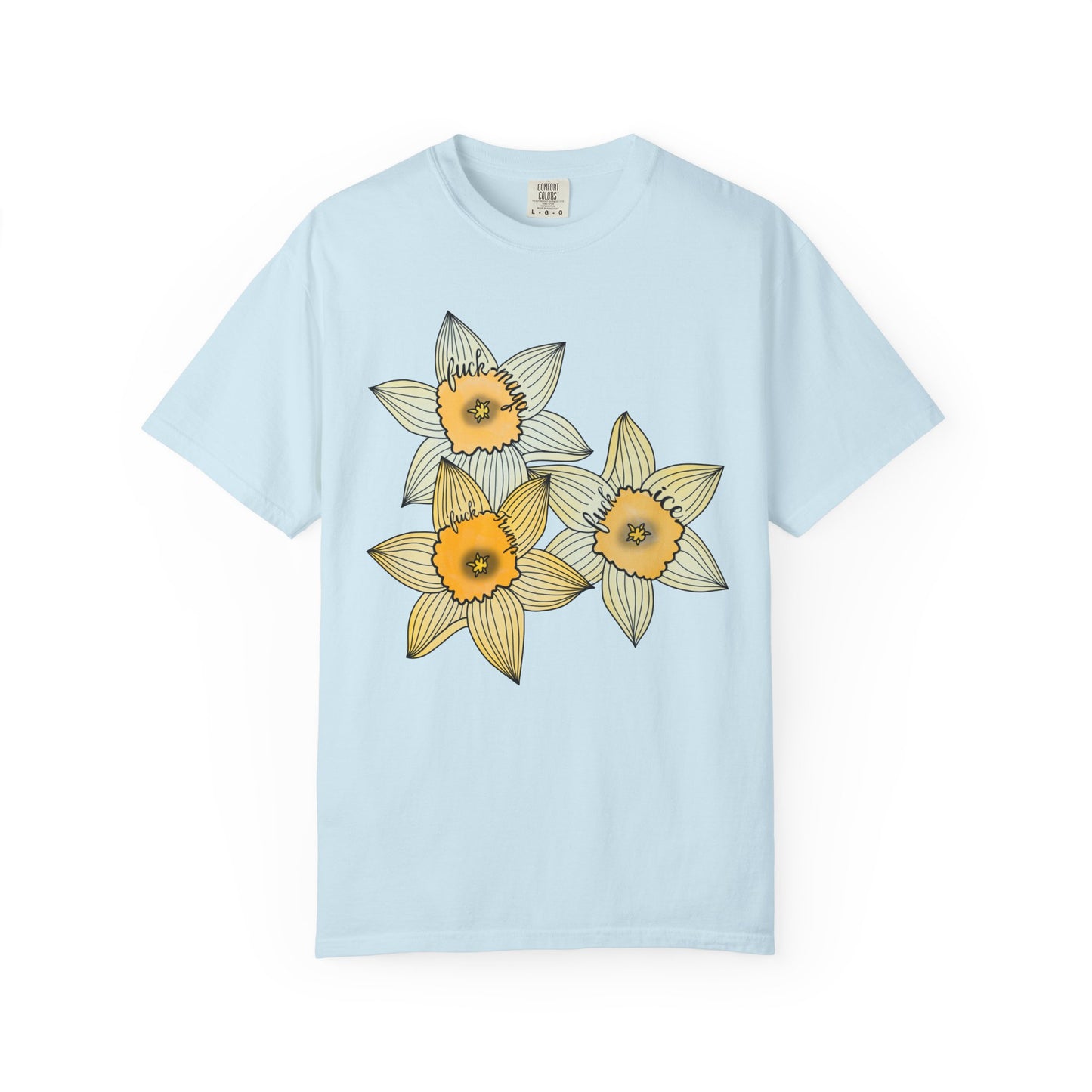 Slightly Subtle Daffodil Trio T-shirt | Yellow Floral Spring Bloom Tee FDT