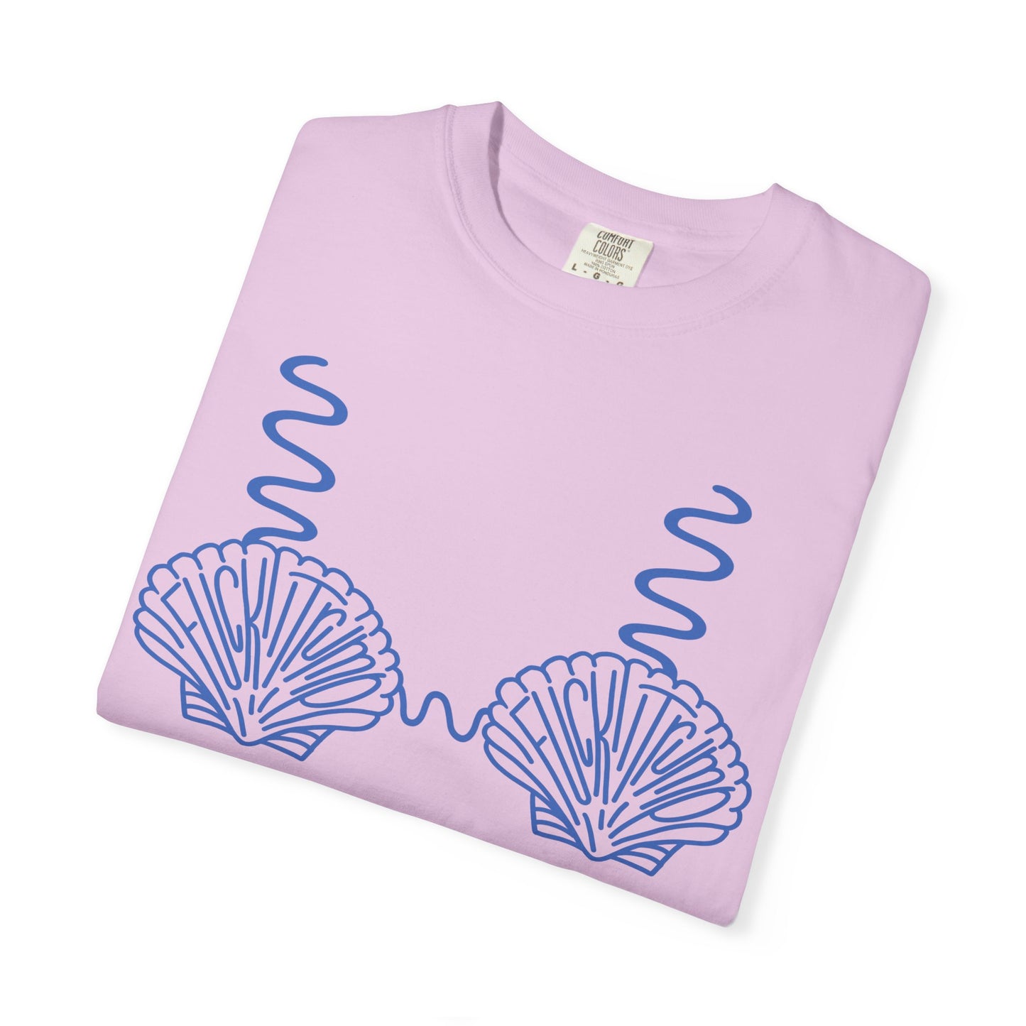 Slighly Subtle Seashell Bikini Line Art T-Shirt | Beachy Mermaid Shells Graphic Tee FDT