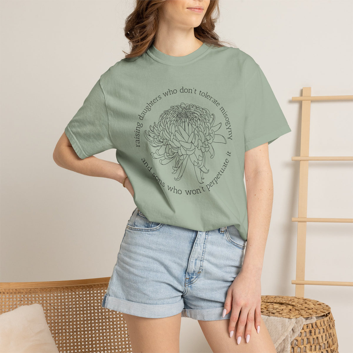 Floral Raising Daughters and Sons T-Shirt Botanical Line Art