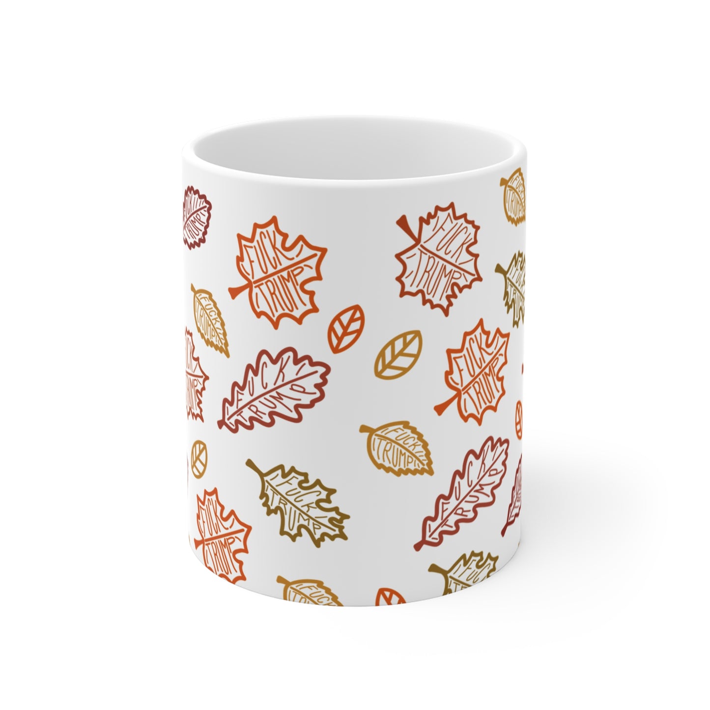 Slightly Subtle Autumn Leaf Mug, 11oz Ceramic Coffee Cup | Fall Decor Gift | Cozy Hot Beverage Companion | Seasonal Kitchenware