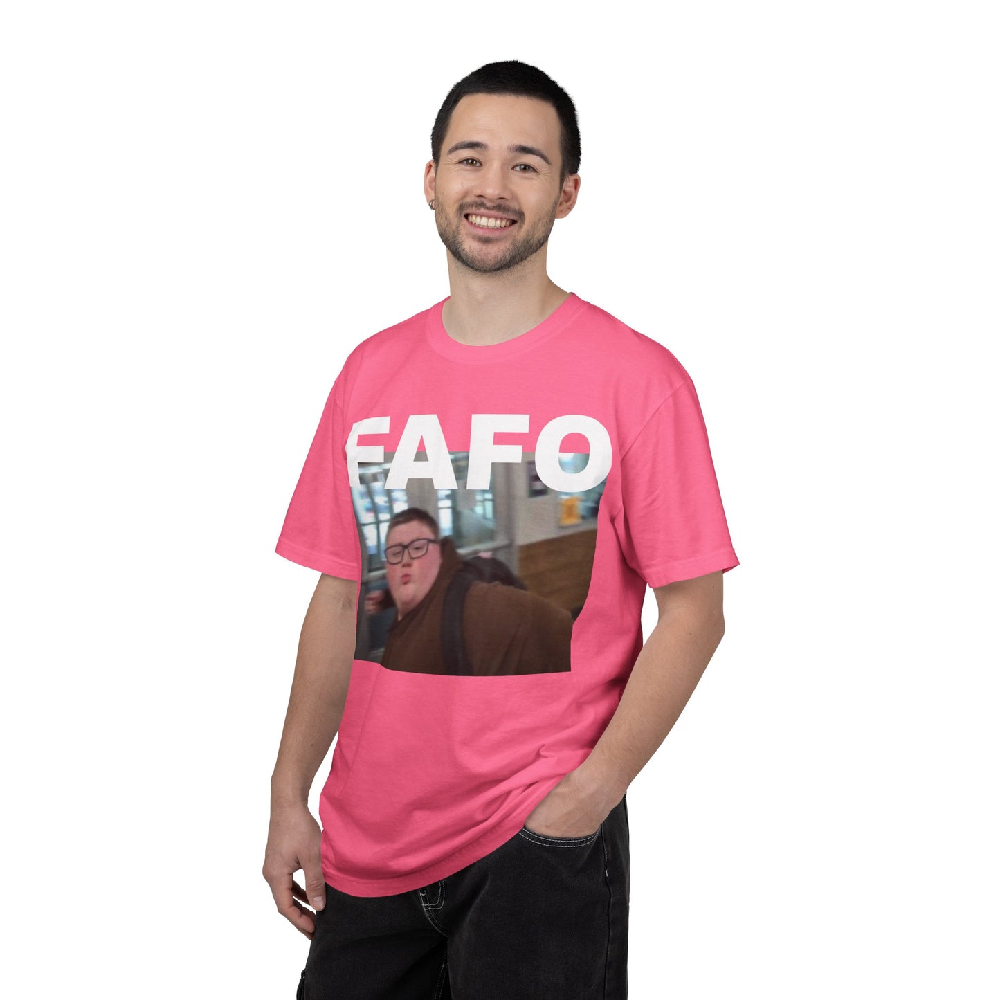 FAFO Okay Kid meme photo T-shirt | FAFO graphic tee