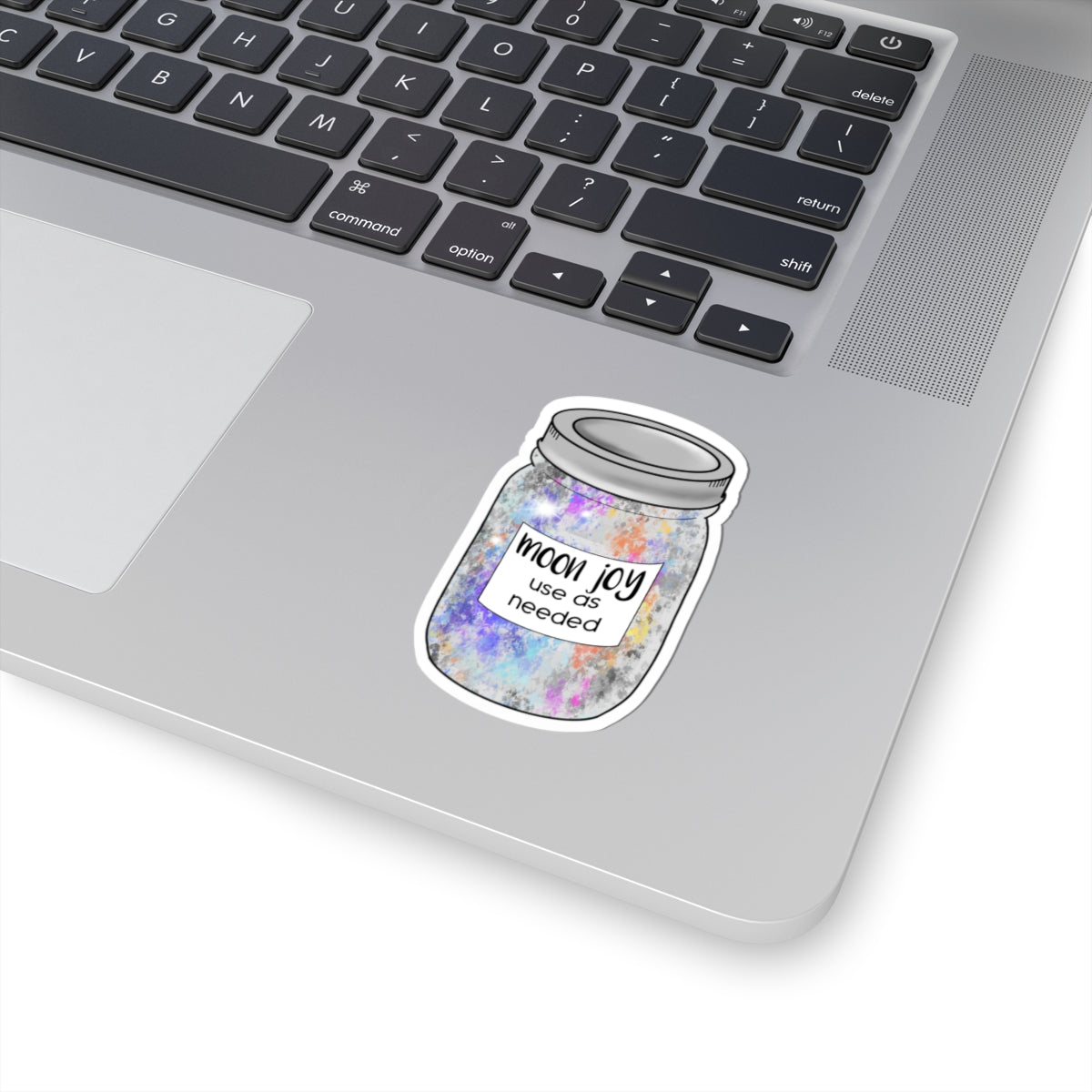 Moon Joy Jar sticker | Kiss-Cut Sticker, holographic galaxy jar design