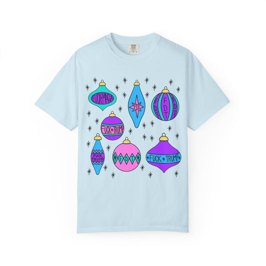Comfort Colors Ornaments Slightly Subtle Colorful Holiday-Themed FDT T-Shirt, Funny Christmas Tee Holiday Apparel, Graphic Festive Wear