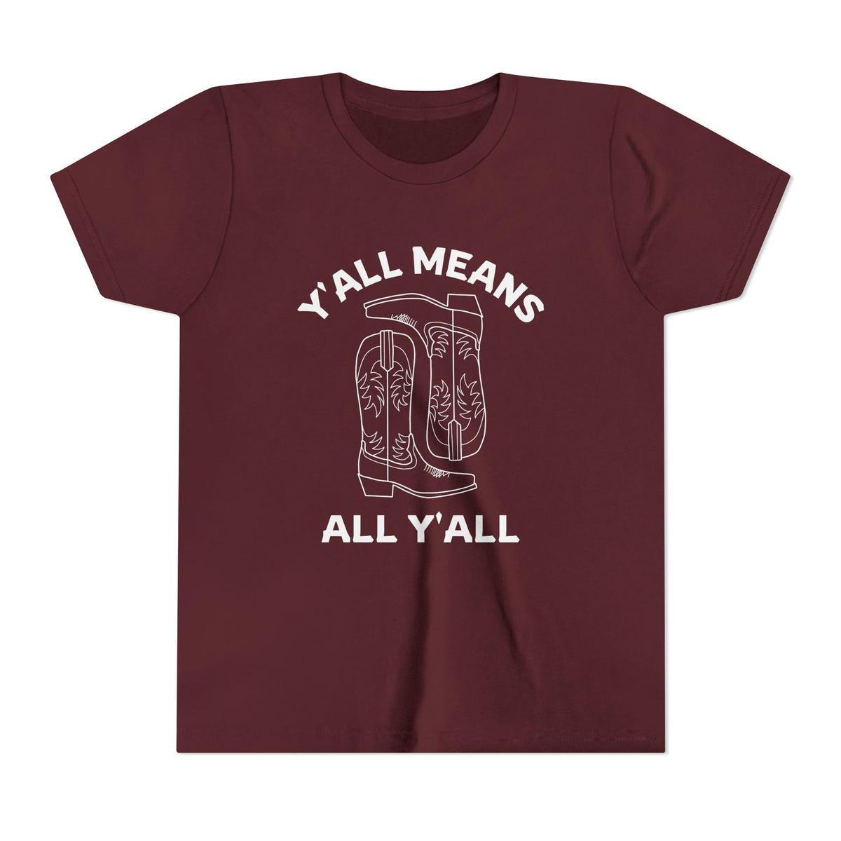 Youth Y’all Means All Y’all Cowboy Boot Graphic T-Shirt