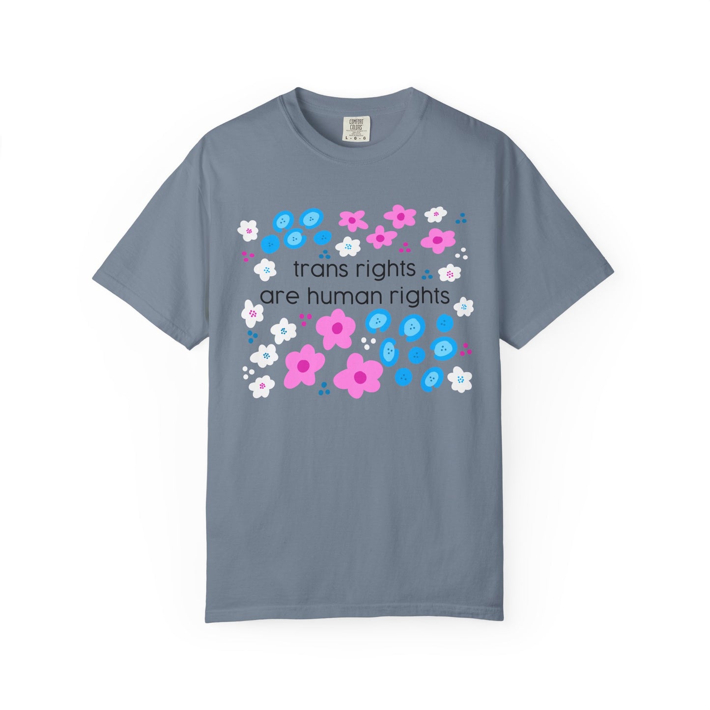 trans rights are human rights T-shirt | floral trans pride design