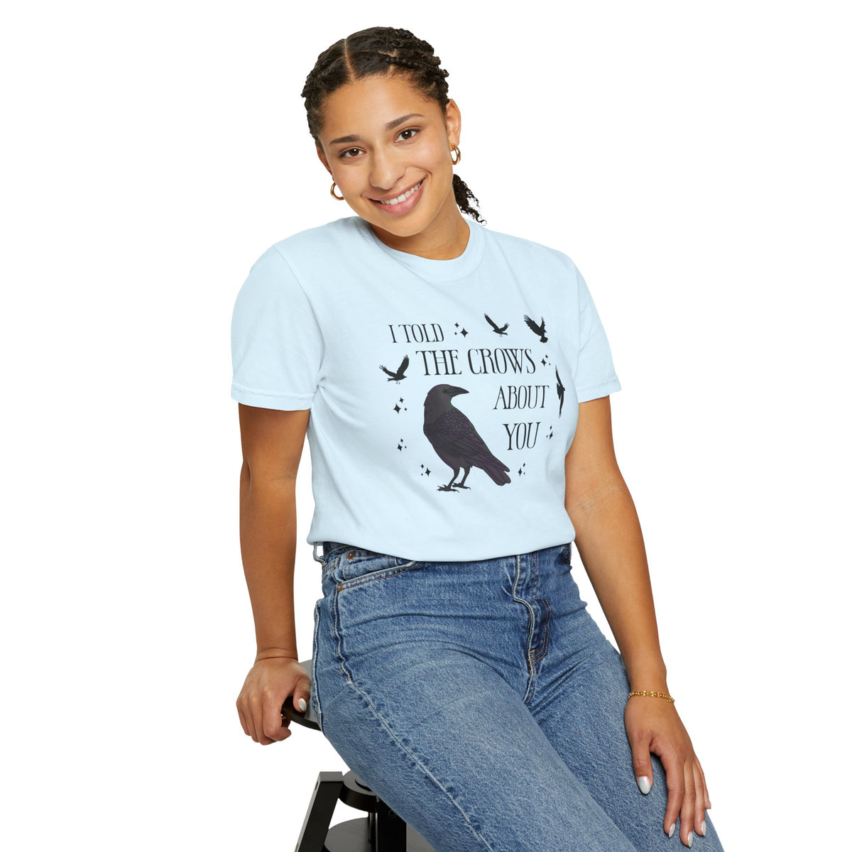 I Told The Crows About You Witchy Crow Raven Graphic Tee