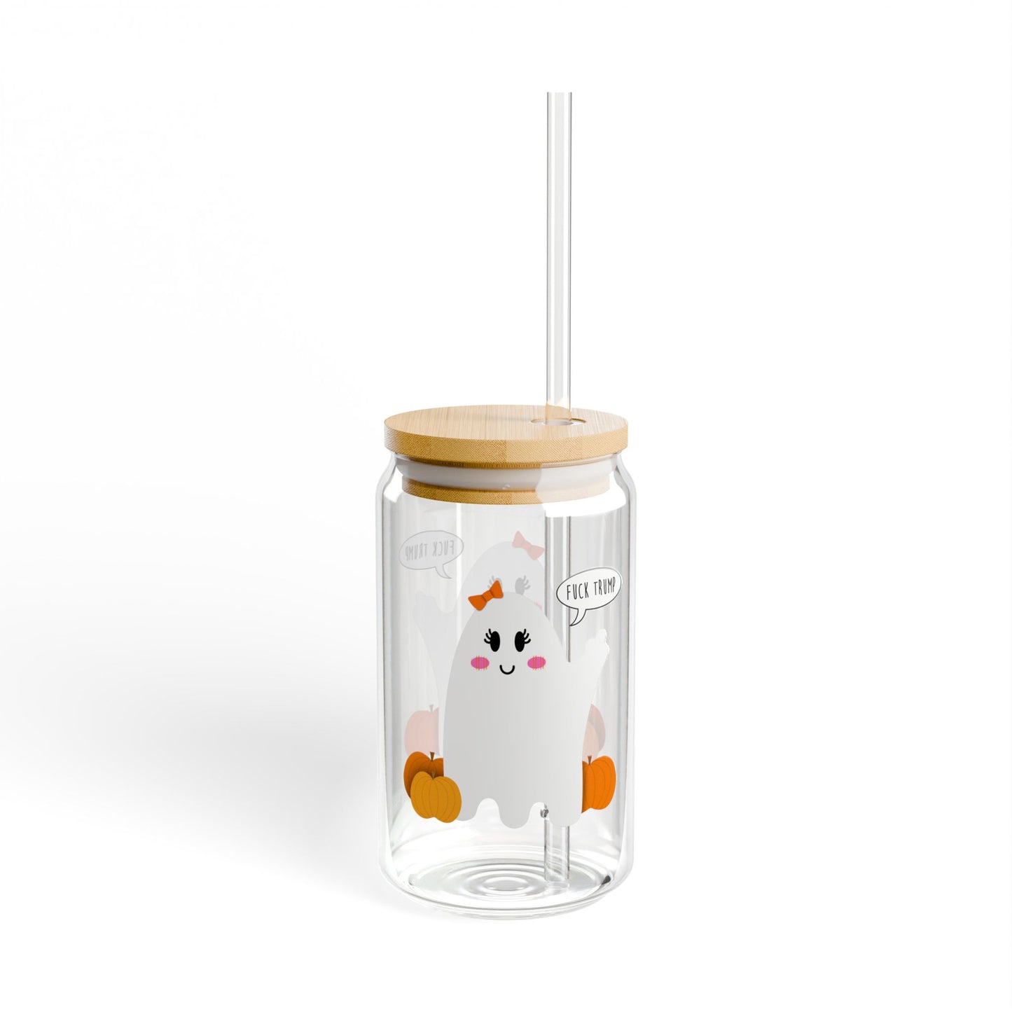 Slightly Subtle Halloween Cutie Ghost Glass Can