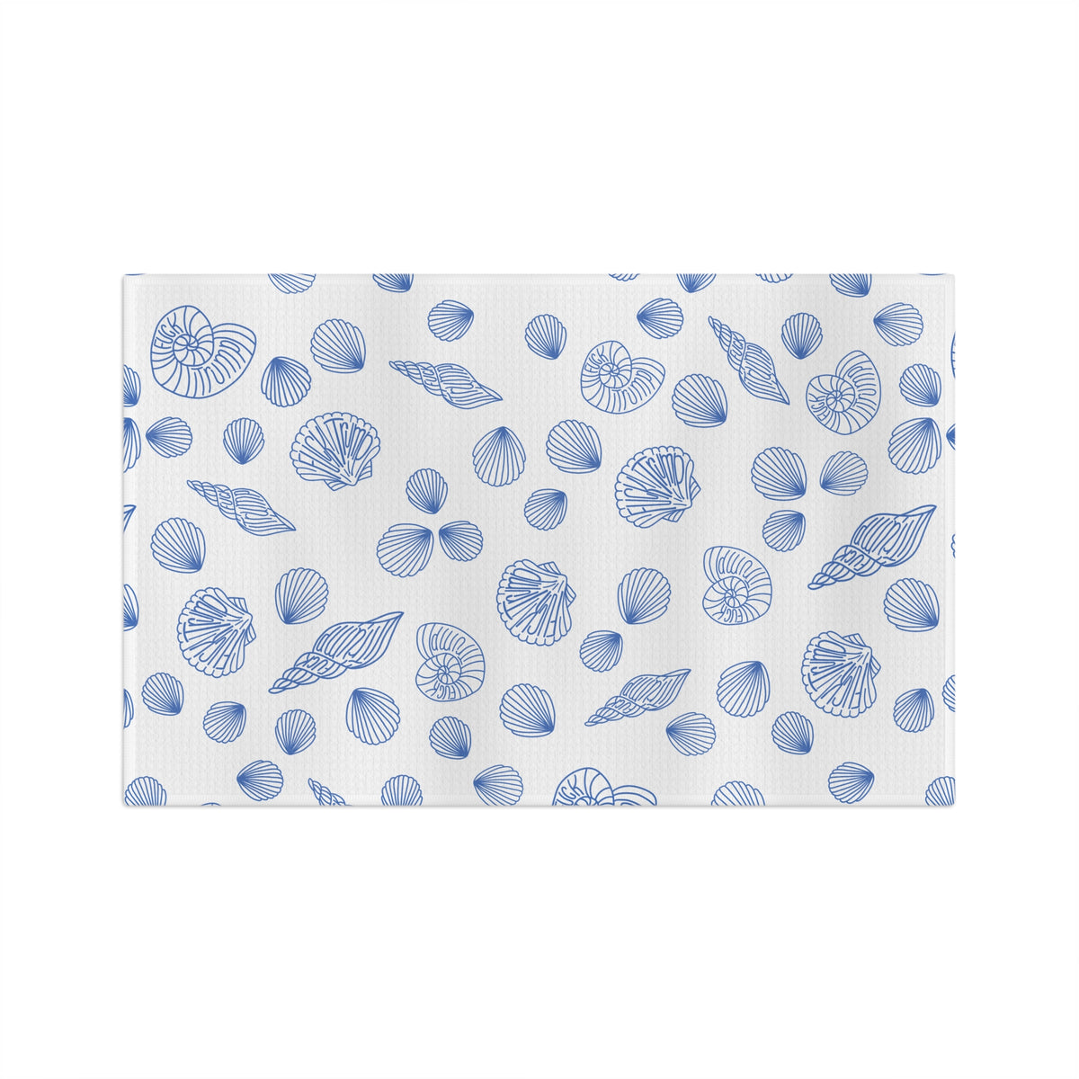 Slightly Subtle Seashell Pattern Microfiber Tea Towel | Coastal Kitchen Print FDT
