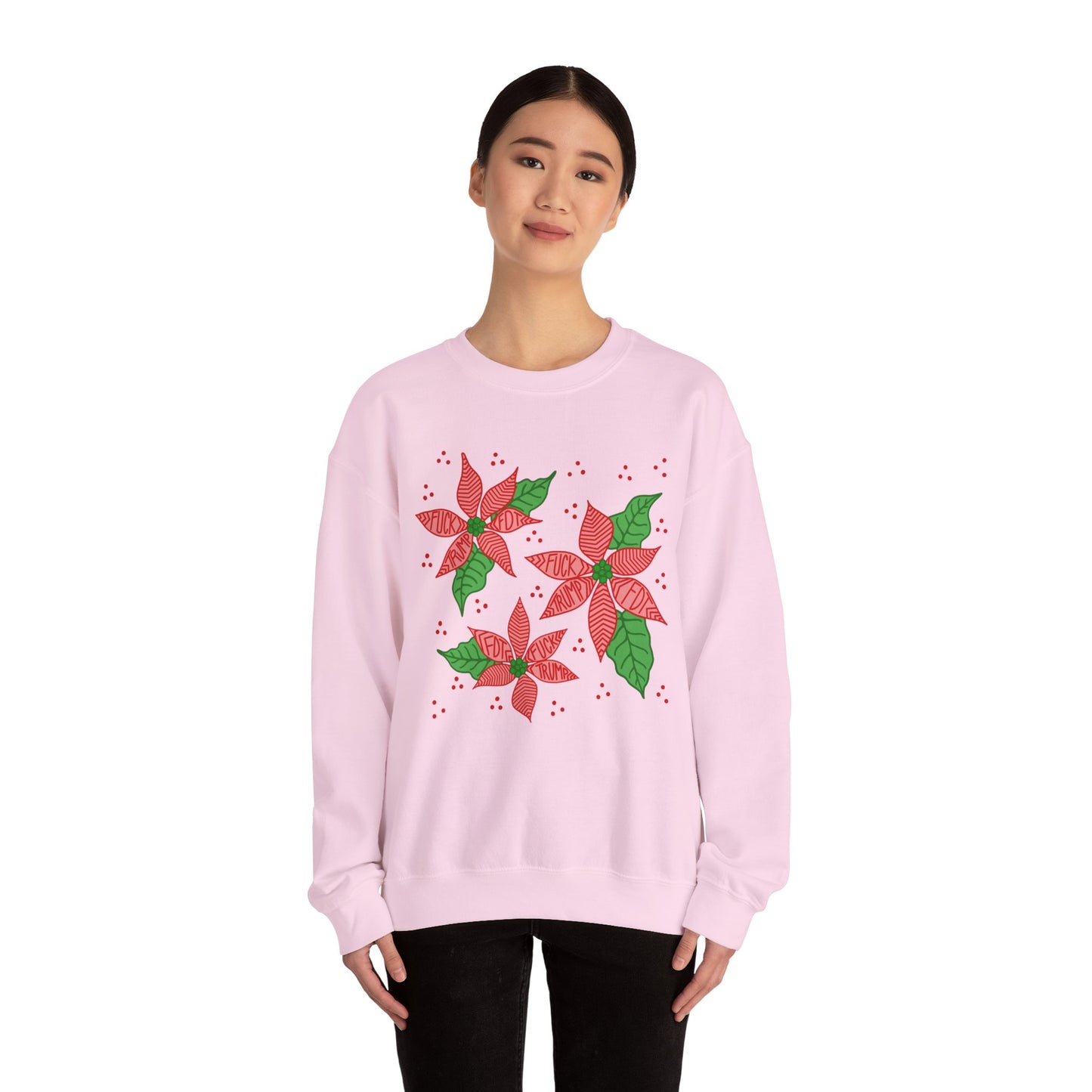Slightly Subtle Festive Poinsettia Sweatshirt FDT