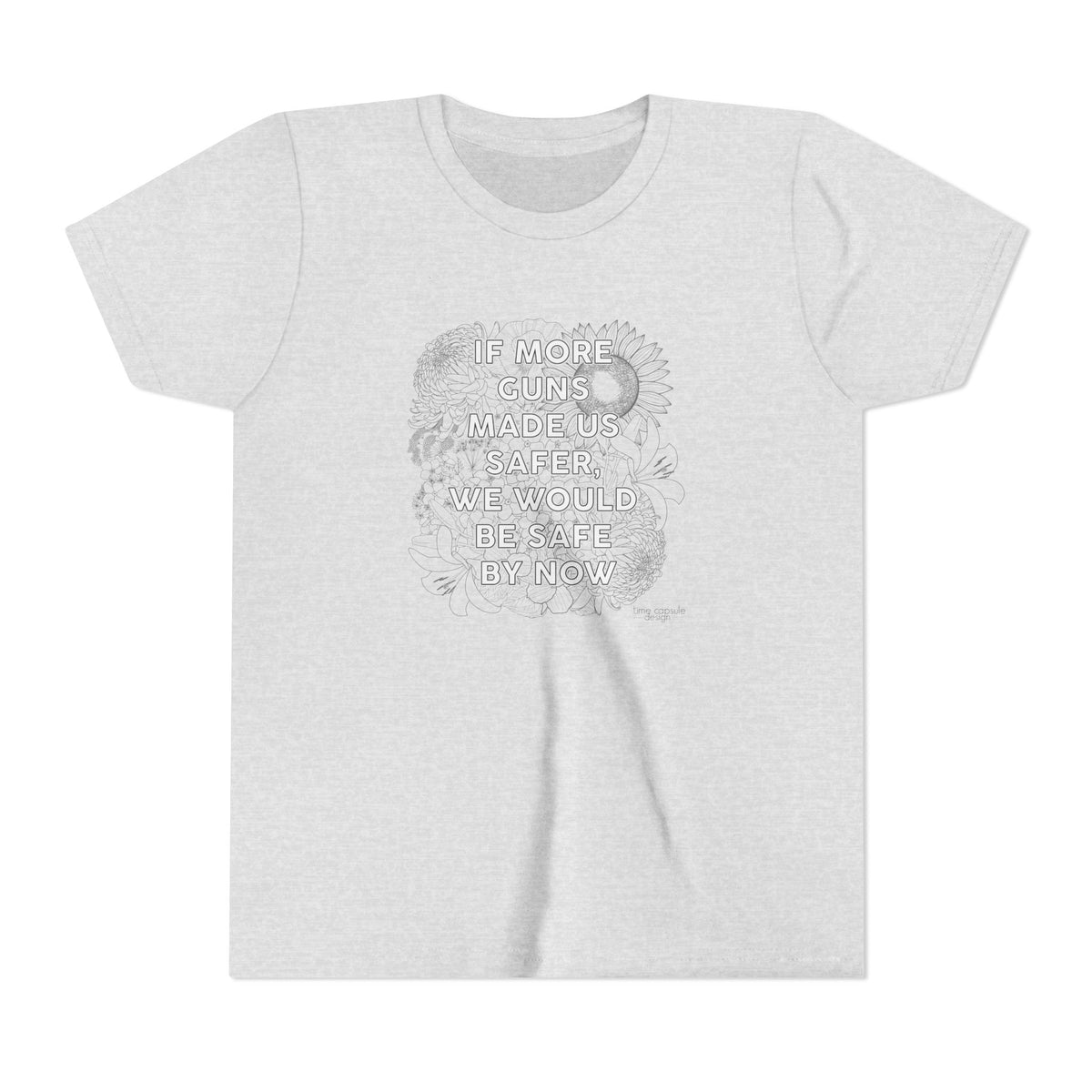 Youth Gun Safety Floral Tee Shirt