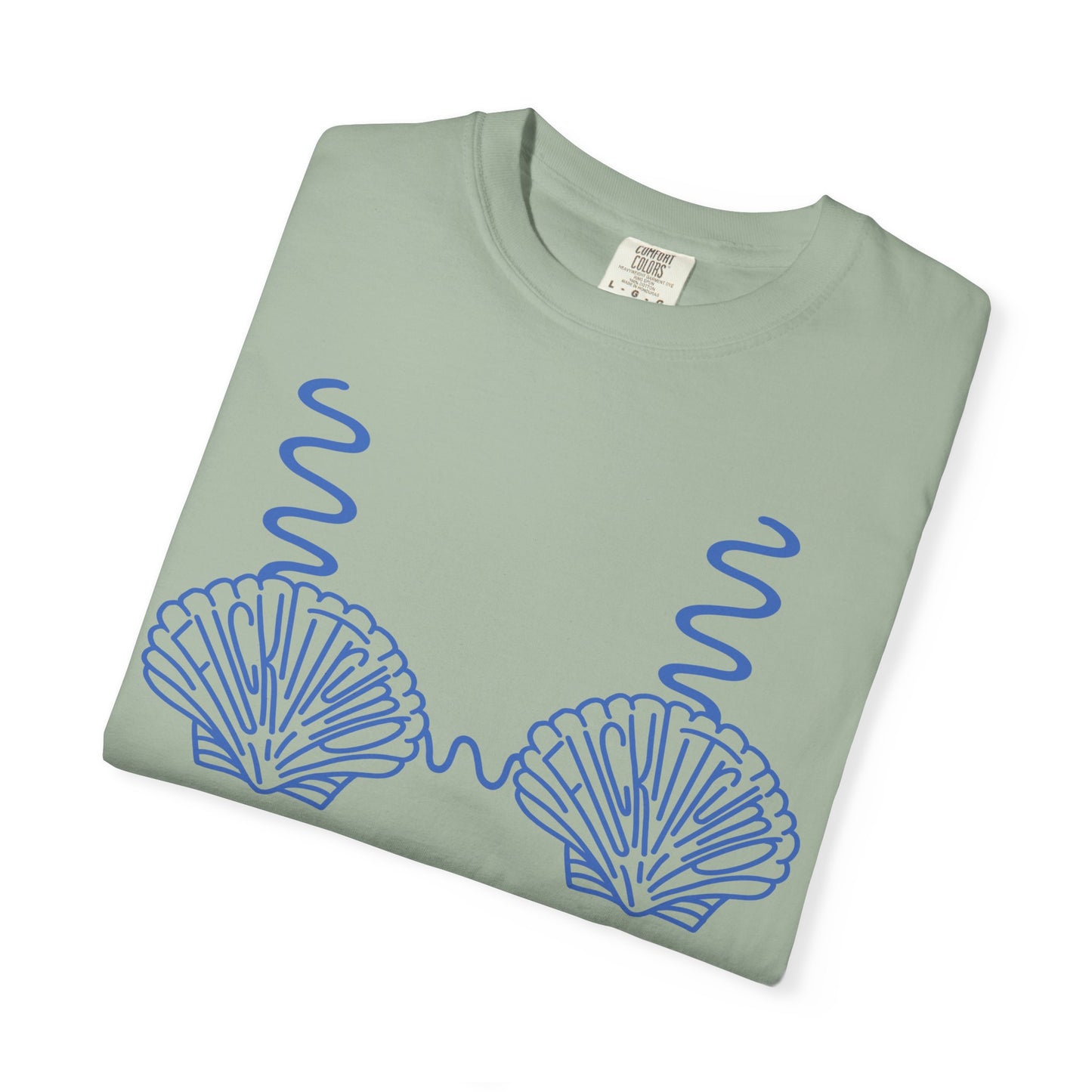 Slighly Subtle Seashell Bikini Line Art T-Shirt | Beachy Mermaid Shells Graphic Tee FDT