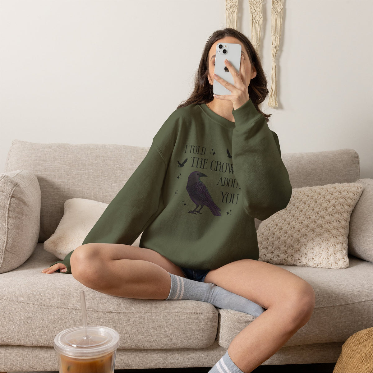 I Told the Crows About You Gothic Crow Sweatshirt Matriarchy