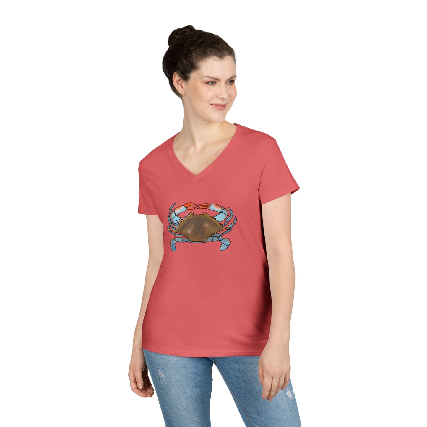 Blue Crab Illustration T-Shirt | Coastal Sea Life Tee FDT