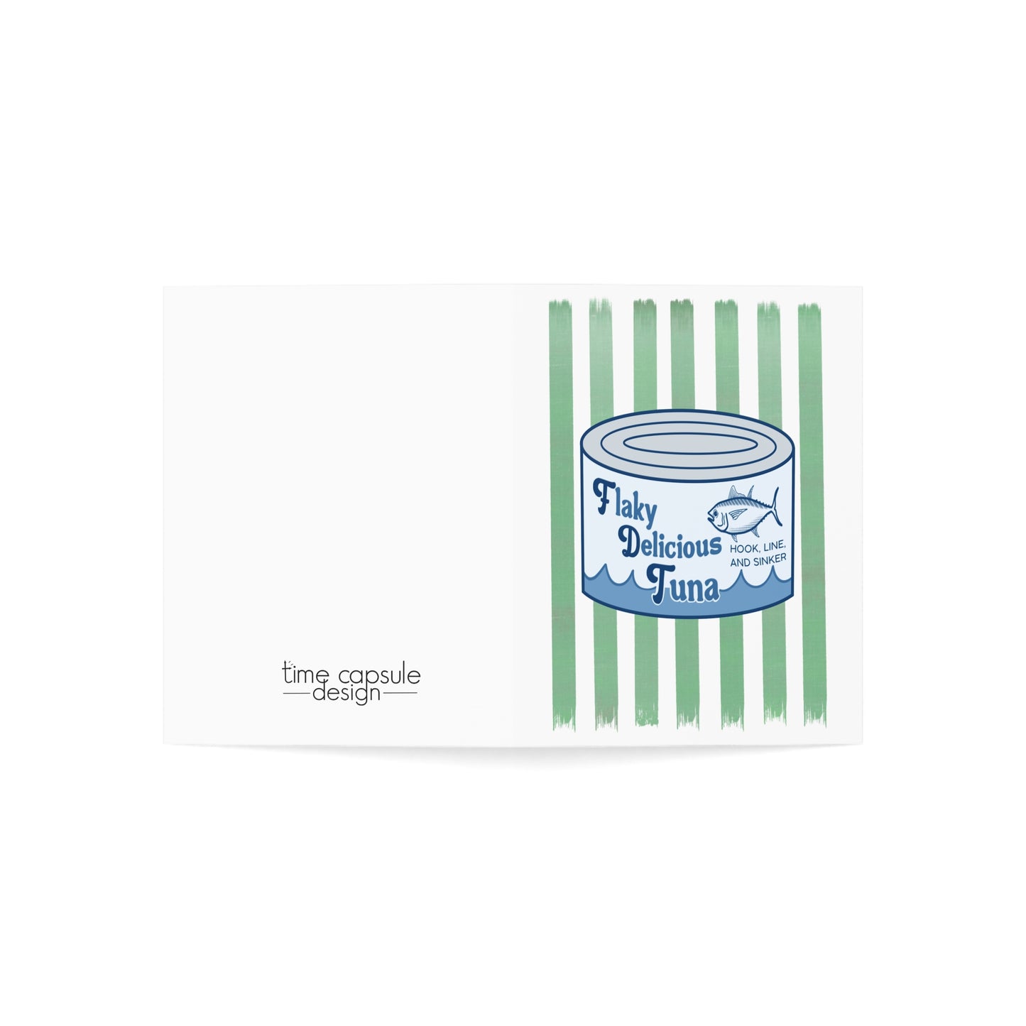 Vintage Tuna Can Greeting Card FDT 'Flaky Delicious Tuna' Nautical Thinking of You (Single or Pack)