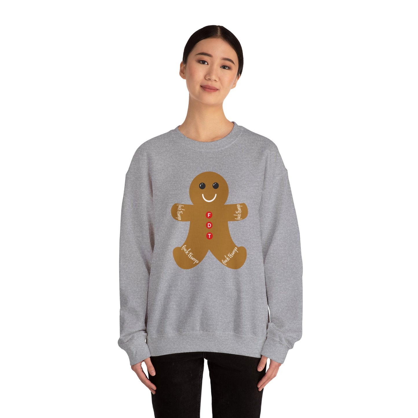 Slightly Subtle Gingerbread Man Crewneck Sweatshirt, FDT Cozy Christmas Gift, Holiday Sweater, Festive Apparel, Winter Wardrobe