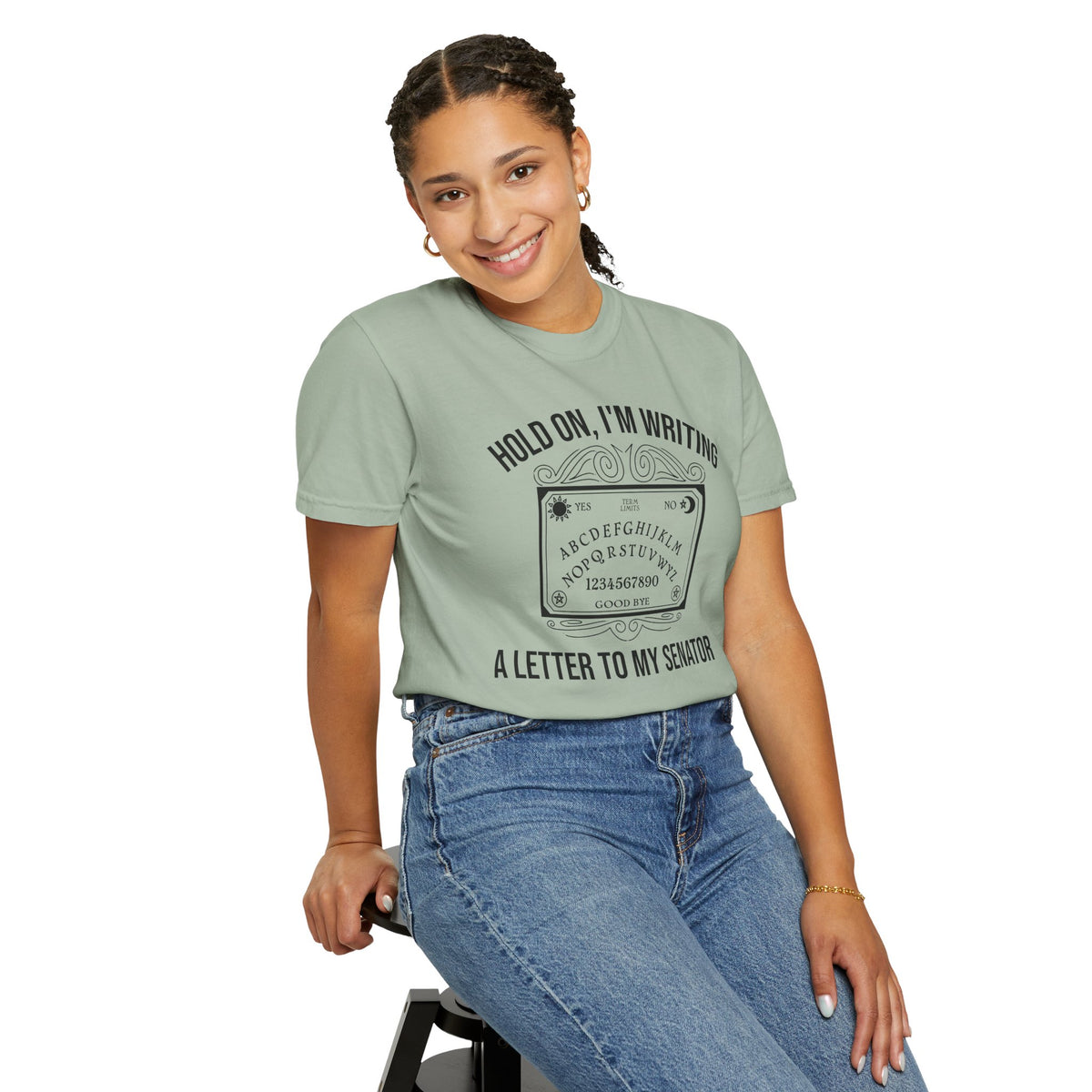 Hold On I'm Writing A Letter To My Senator T-Shirt Ouija Board Political Protest Tee
