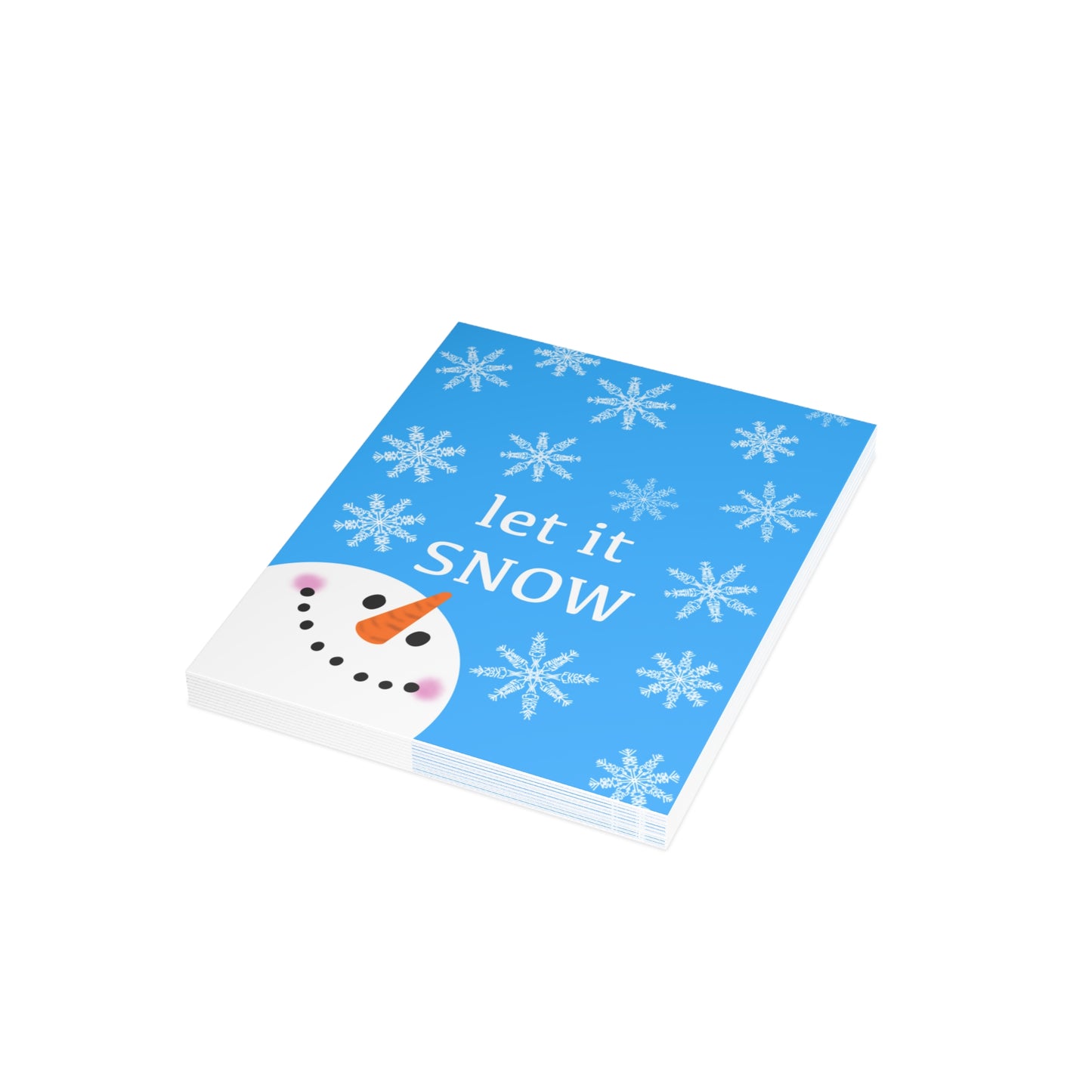 Let It Snow Snowman FDT Holiday Greeting Cards  Pack of 1 / 10 / 30 / 50