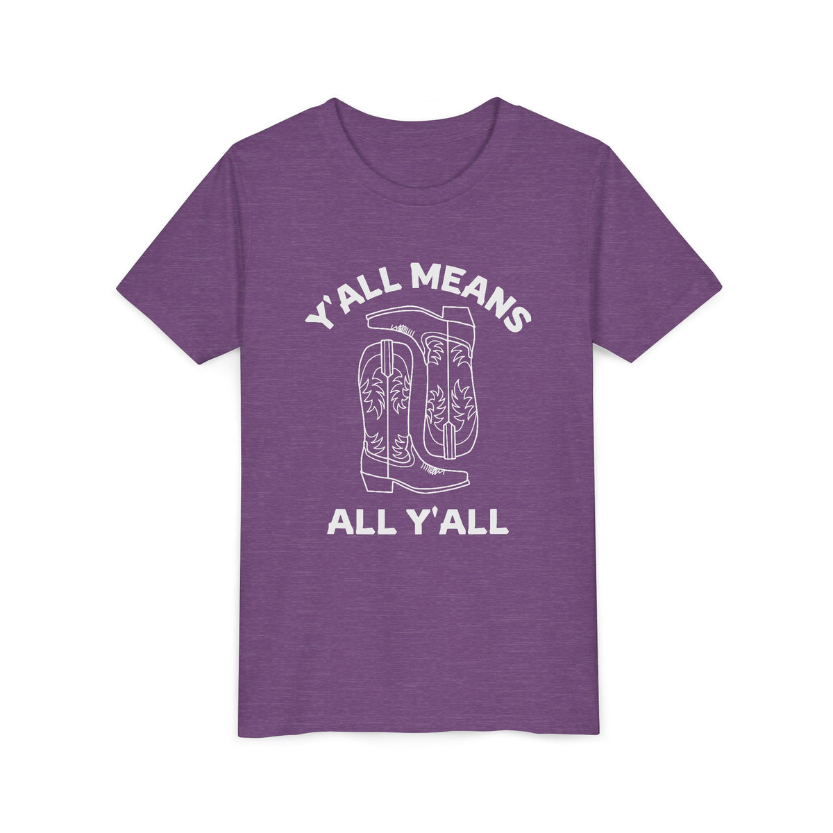 Youth Y’all Means All Y’all Cowboy Boot Graphic T-Shirt