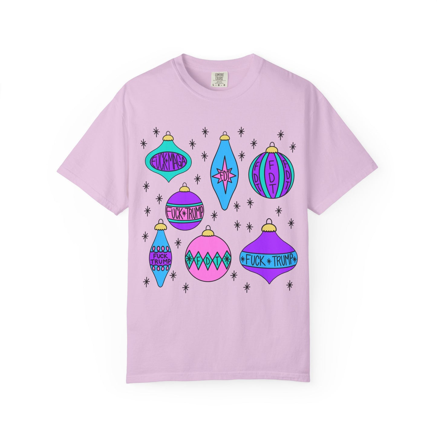 Comfort Colors Ornaments Slightly Subtle Colorful Holiday-Themed FDT T-Shirt, Funny Christmas Tee Holiday Apparel, Graphic Festive Wear