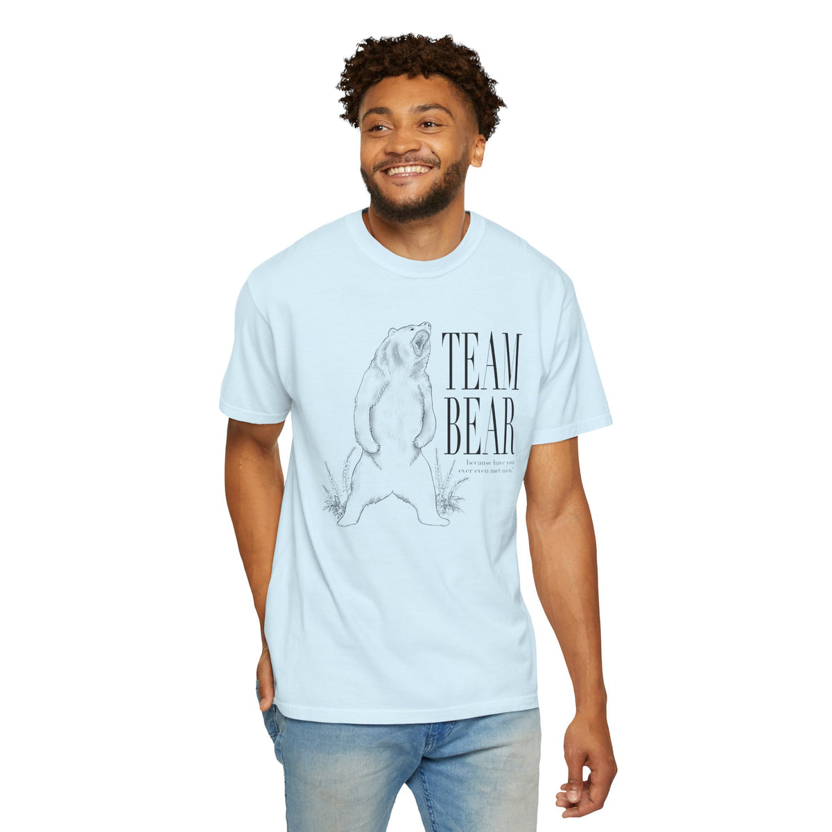 Team Bear Graphic T-Shirt Vintage Sketch Bear Tee because have you even met men