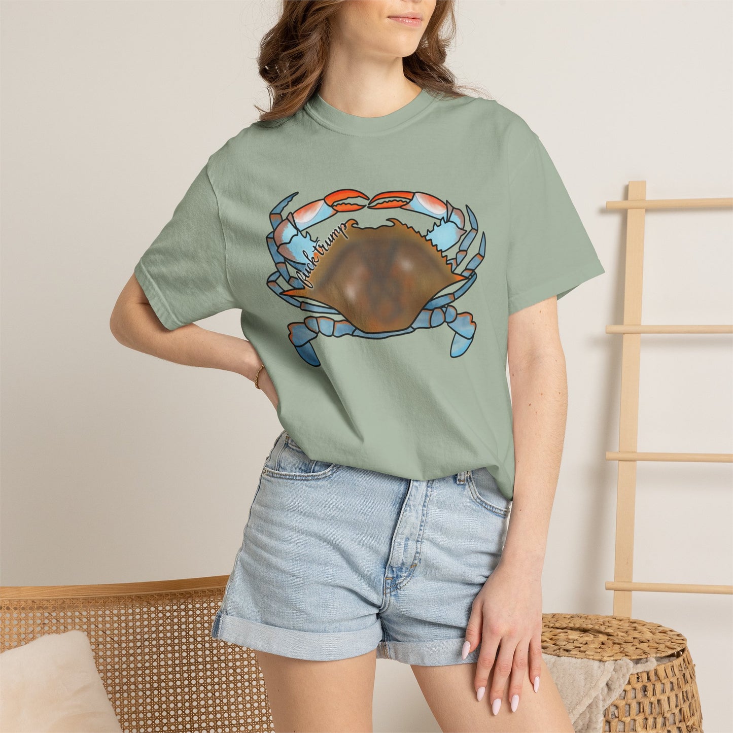 Slightly Subtle Blue Crab Graphic T-Shirt — Coastal Seafood Beach Tee