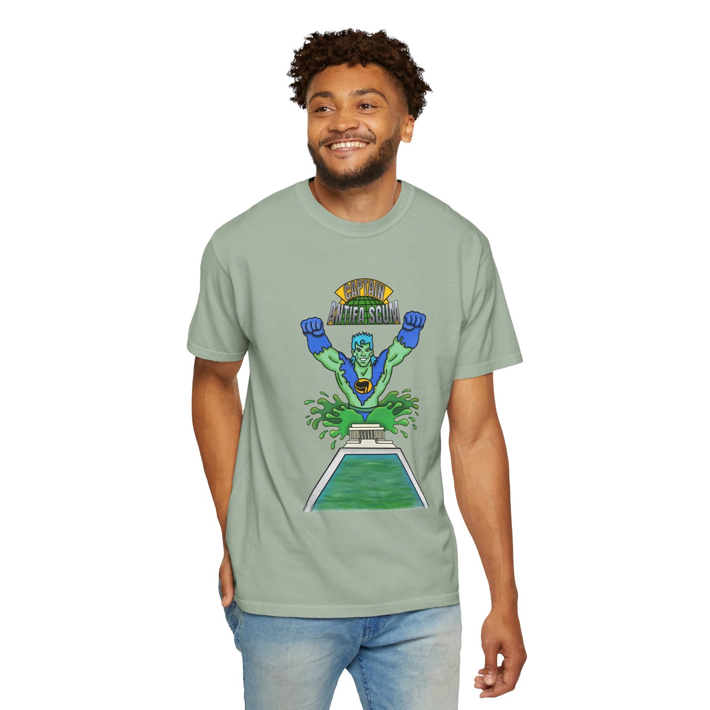 Captain Antifa Scum Reflecting Pool Algae Shirt