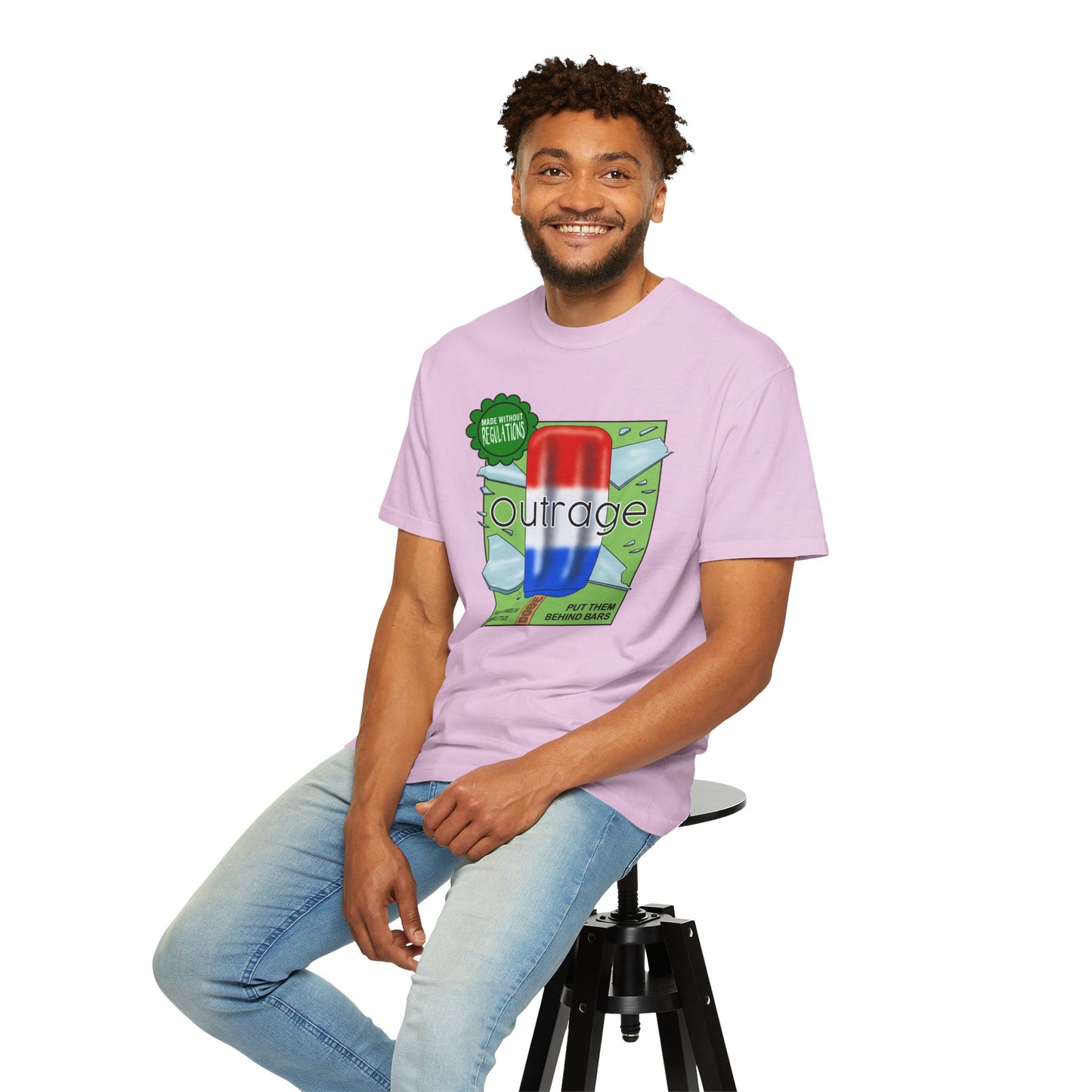 Outrage Glass Popsicle Graphic T-Shirt Patriot Pop Art Tee