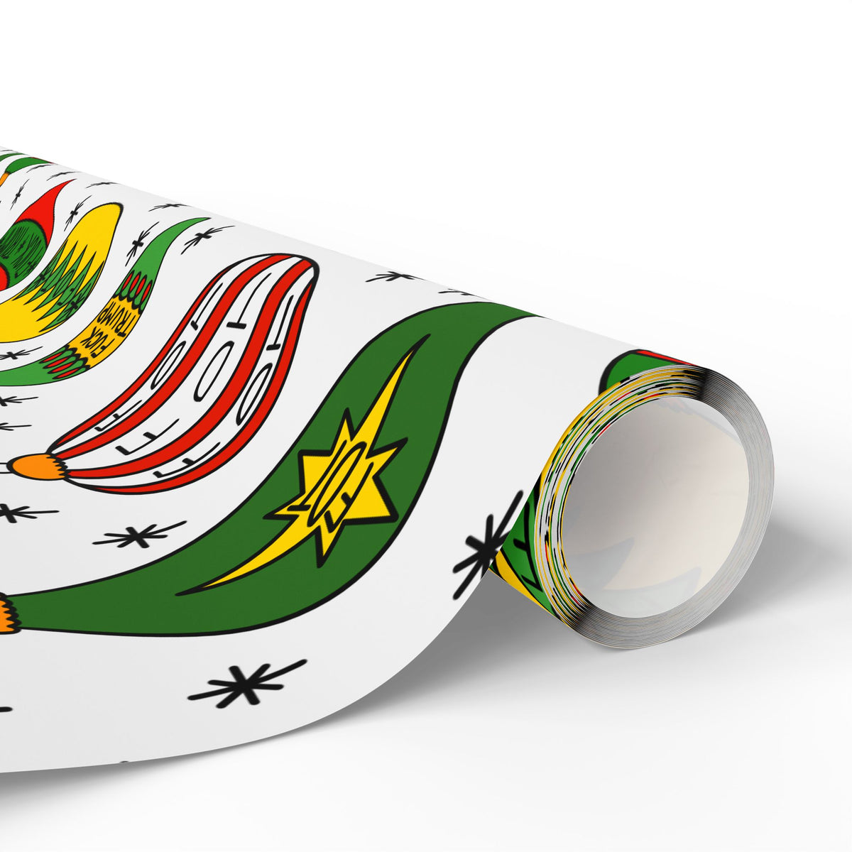 Slightly Subtle Retro Christmas Ornaments FDT Wrapping Paper | Holiday Gift Wrap Roll