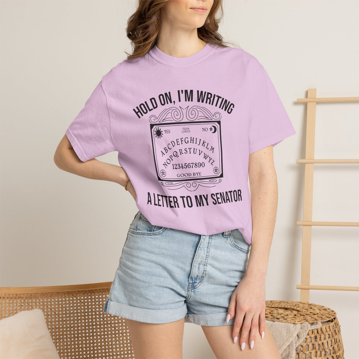 Hold On I'm Writing A Letter To My Senator T-Shirt Ouija Board Political Protest Tee