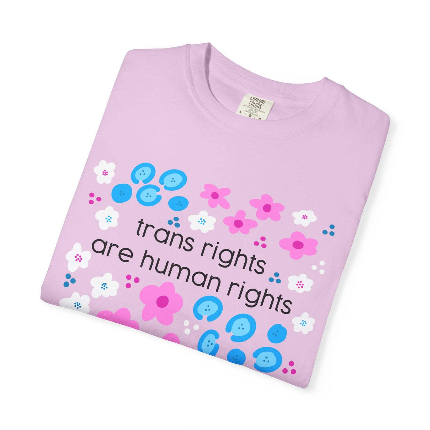 trans rights are human rights T-shirt | floral trans pride design