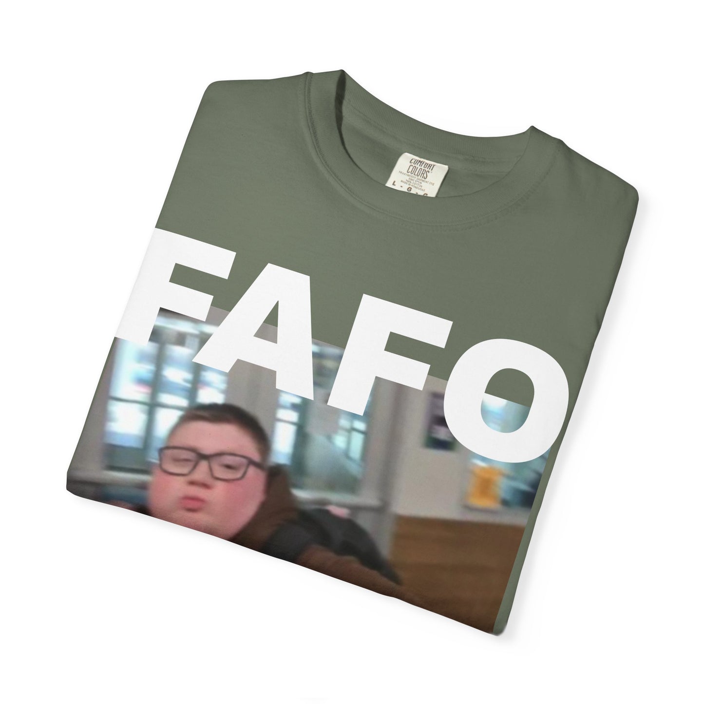 FAFO Okay Kid meme photo T-shirt | FAFO graphic tee