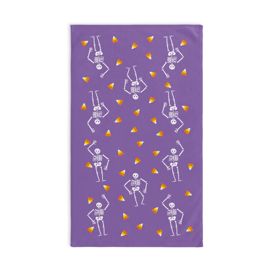 Slightly Subtle Skeleton Hand Towel, Purple Halloween Spooky Trump Fun Decor for Kitchen or Bathroom, Parties, Trick or Treat, Fall Vibes