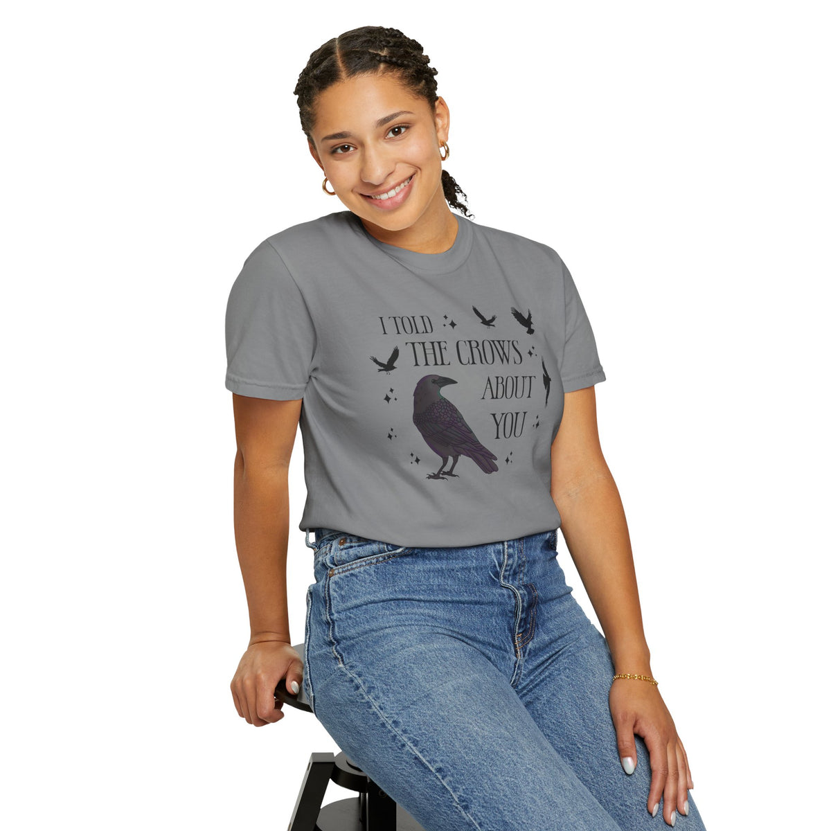 I Told The Crows About You Witchy Crow Raven Graphic Tee