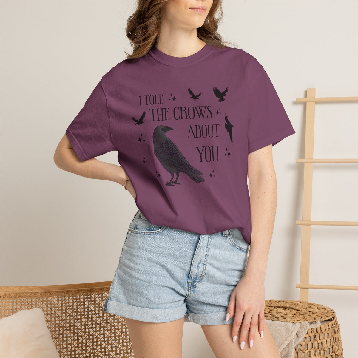 I Told The Crows About You Witchy Crow Raven Graphic Tee
