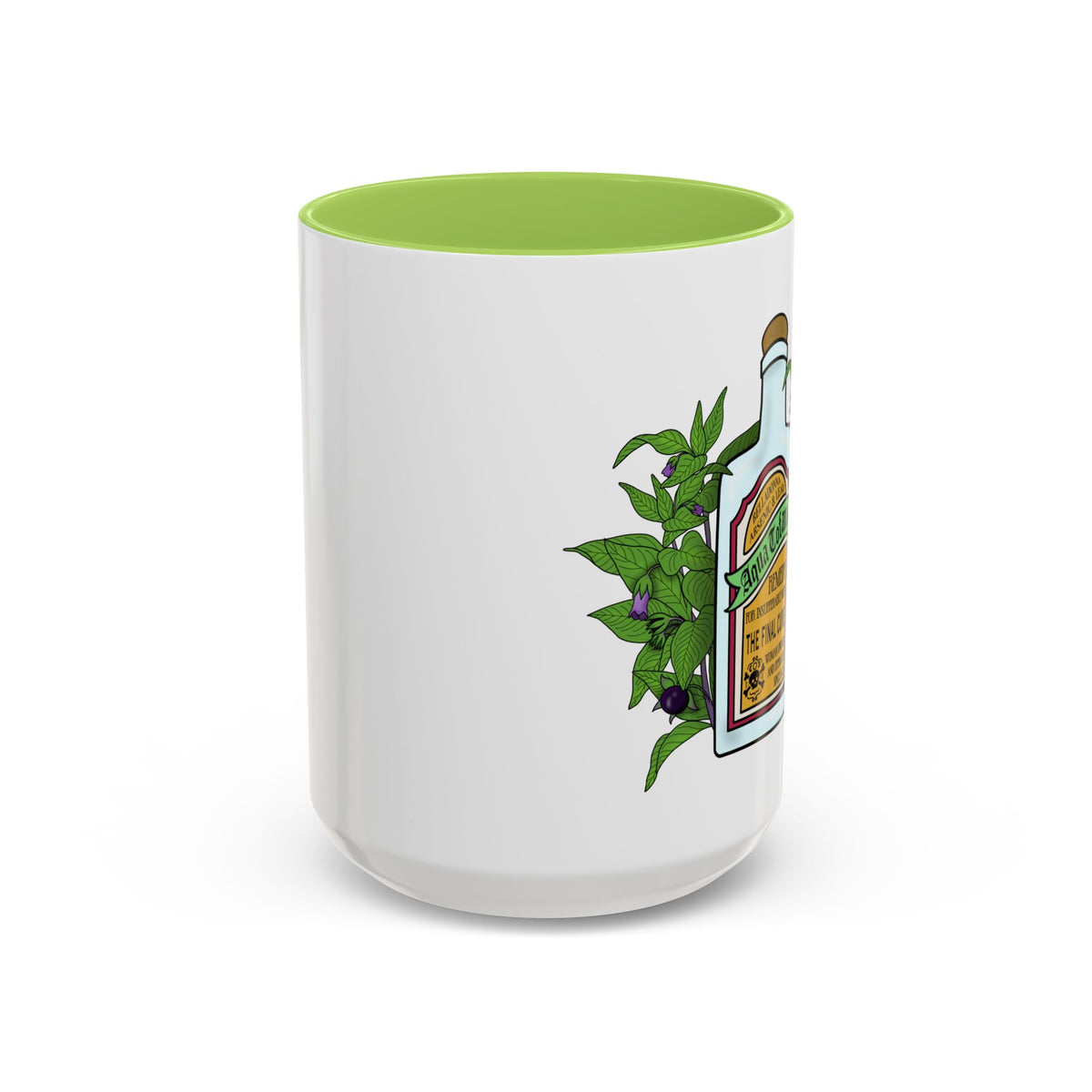 Herbal Remedy Coffee Mug Aqua Tofana Potion Bottle, Skull & Botanical Gothic Accent Mug