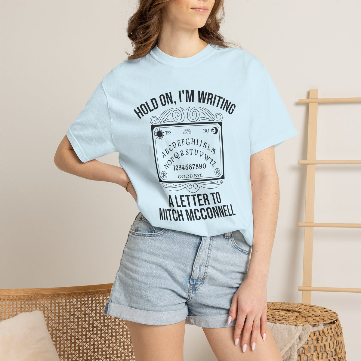 Ouija Board 'Hold On, I'm Writing a Letter to Mitch McConnell' T-Shirt
