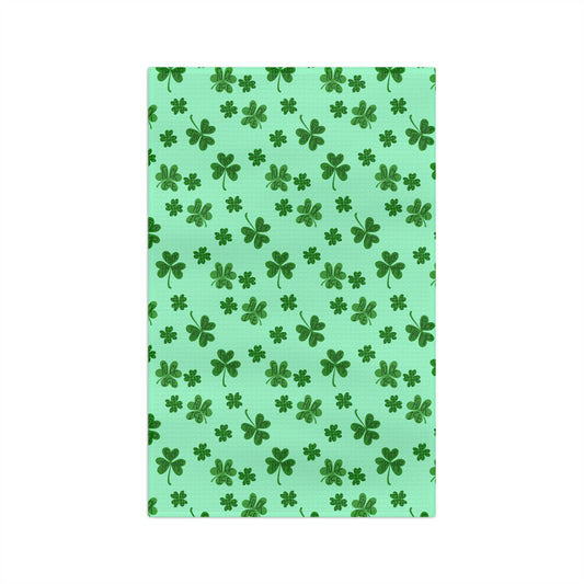 Slightly Subtle Shamrock Pattern Microfiber Tea Towel | St. Patrick's Day Clover Print