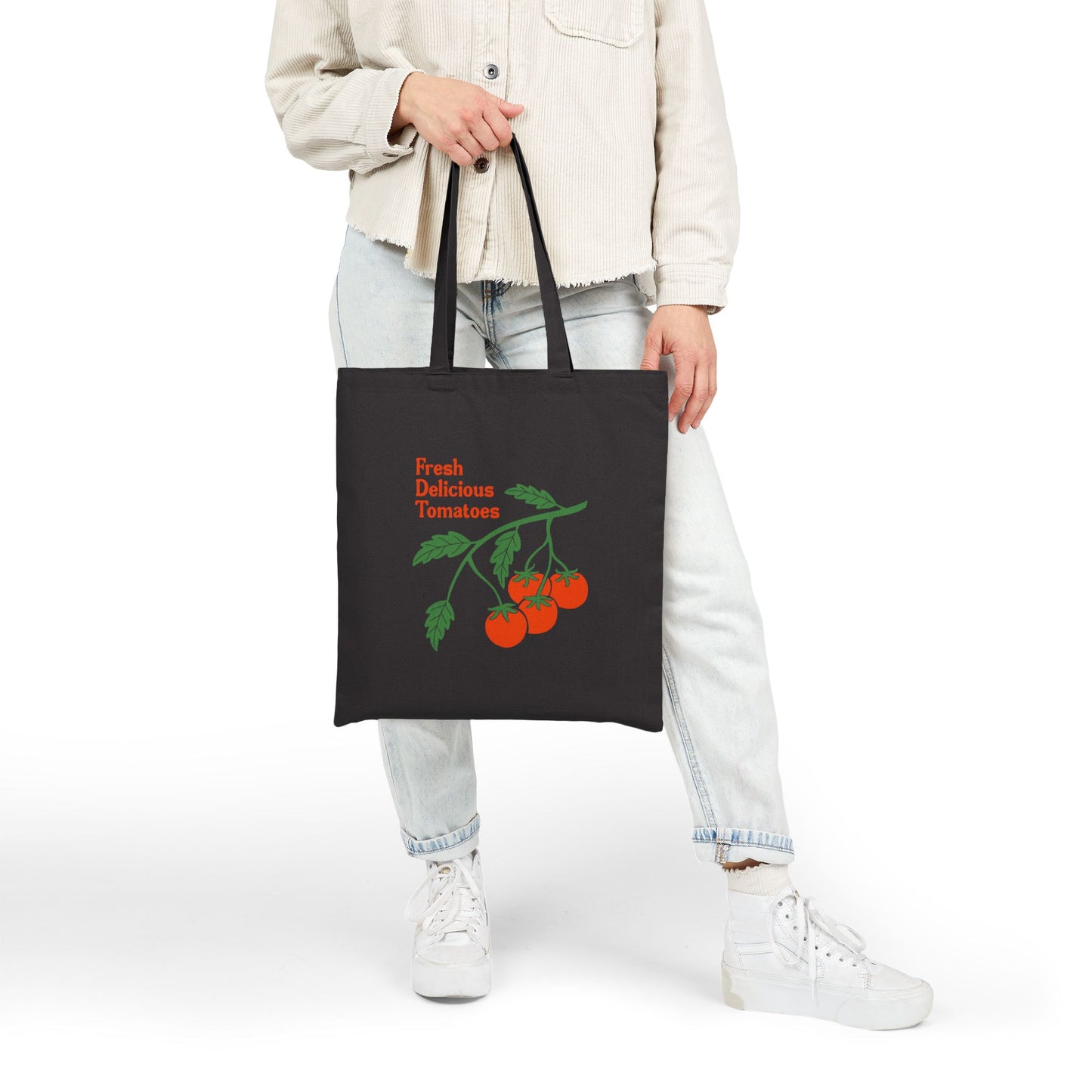 Fresh Delicious Tomatoes Tote Bag | Vintage Tomato Illustration, Farmer's Market Canvas fdt