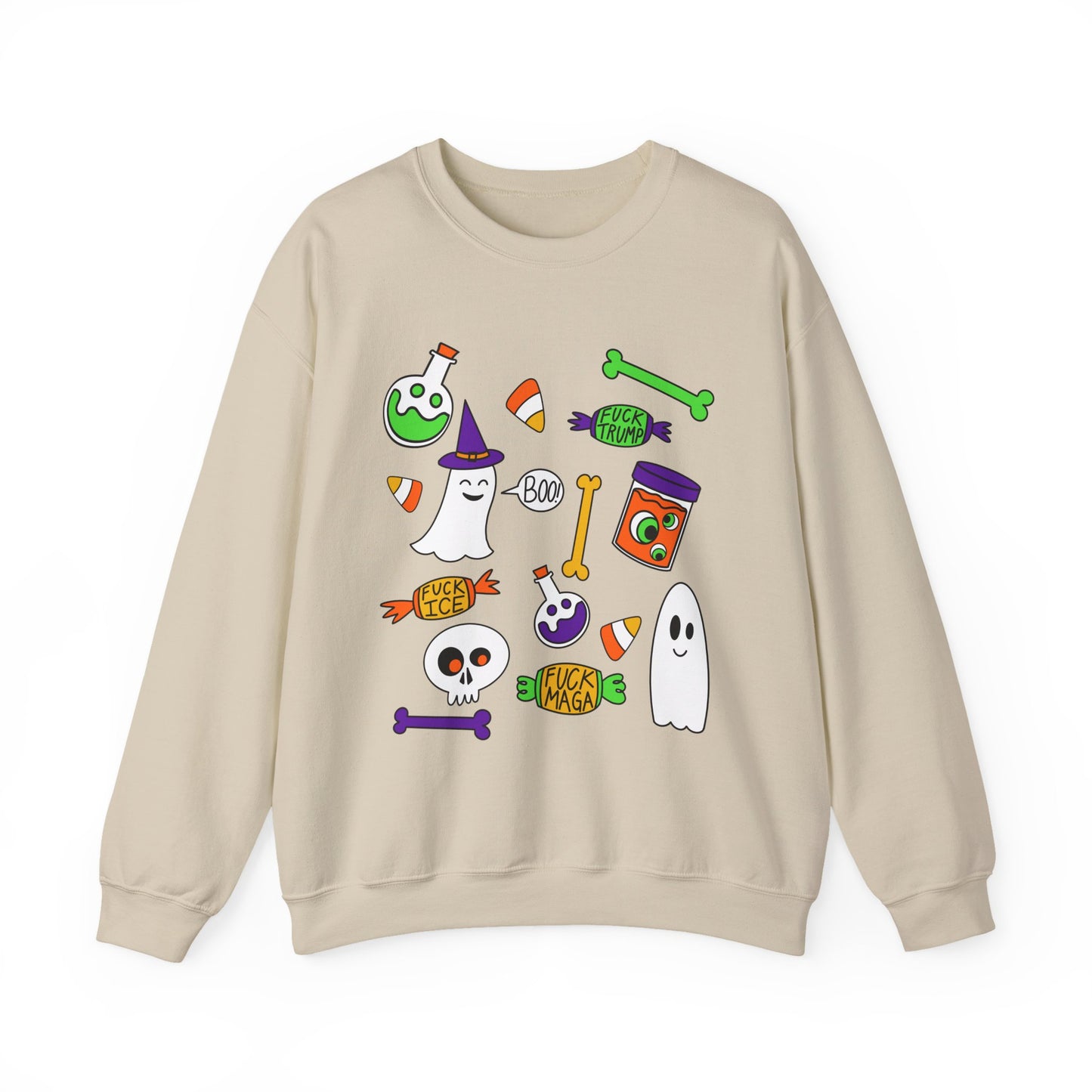 Halloween Candy Ghosts Crewneck Sweatshirt — Cute Spooky Graphic