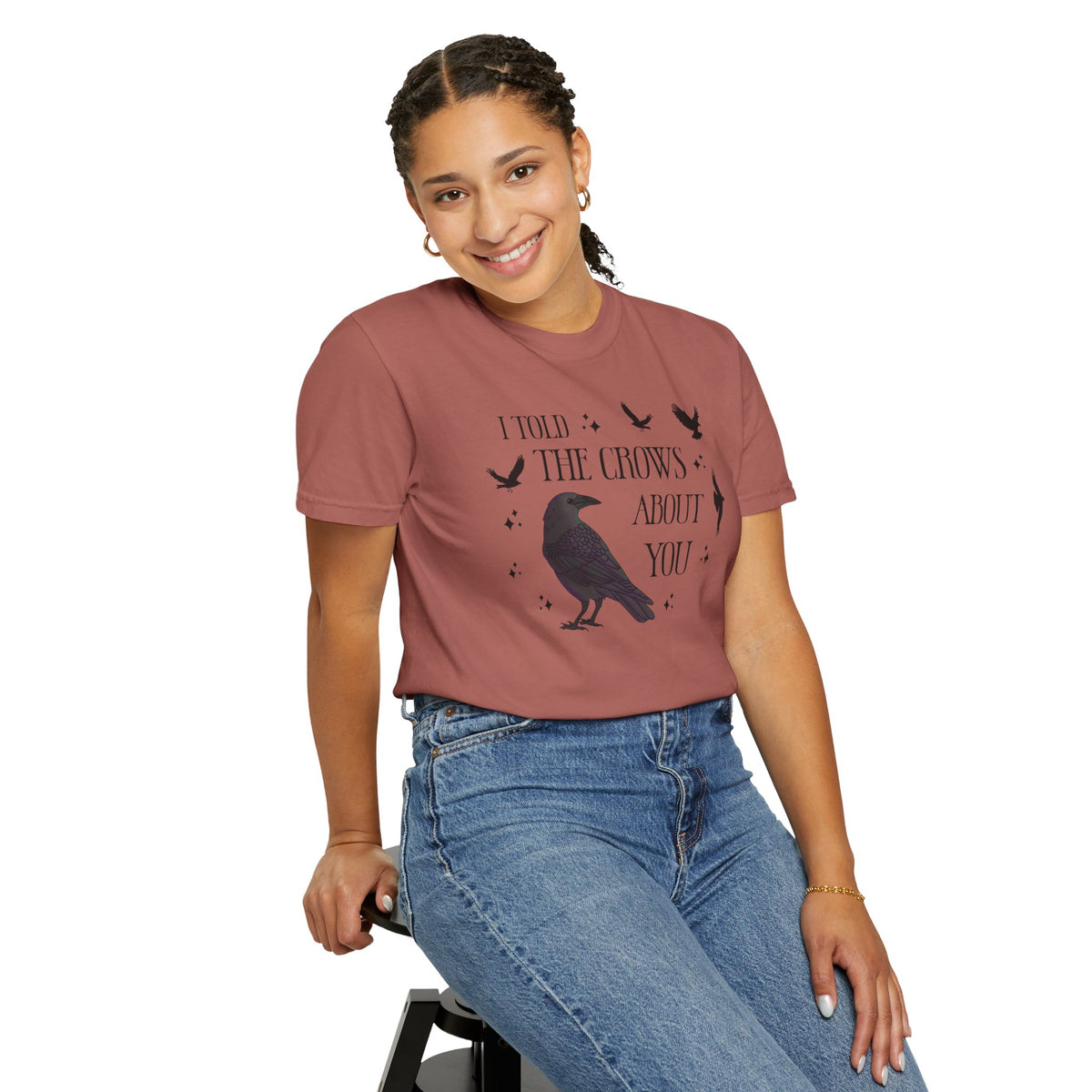 I Told The Crows About You Witchy Crow Raven Graphic Tee