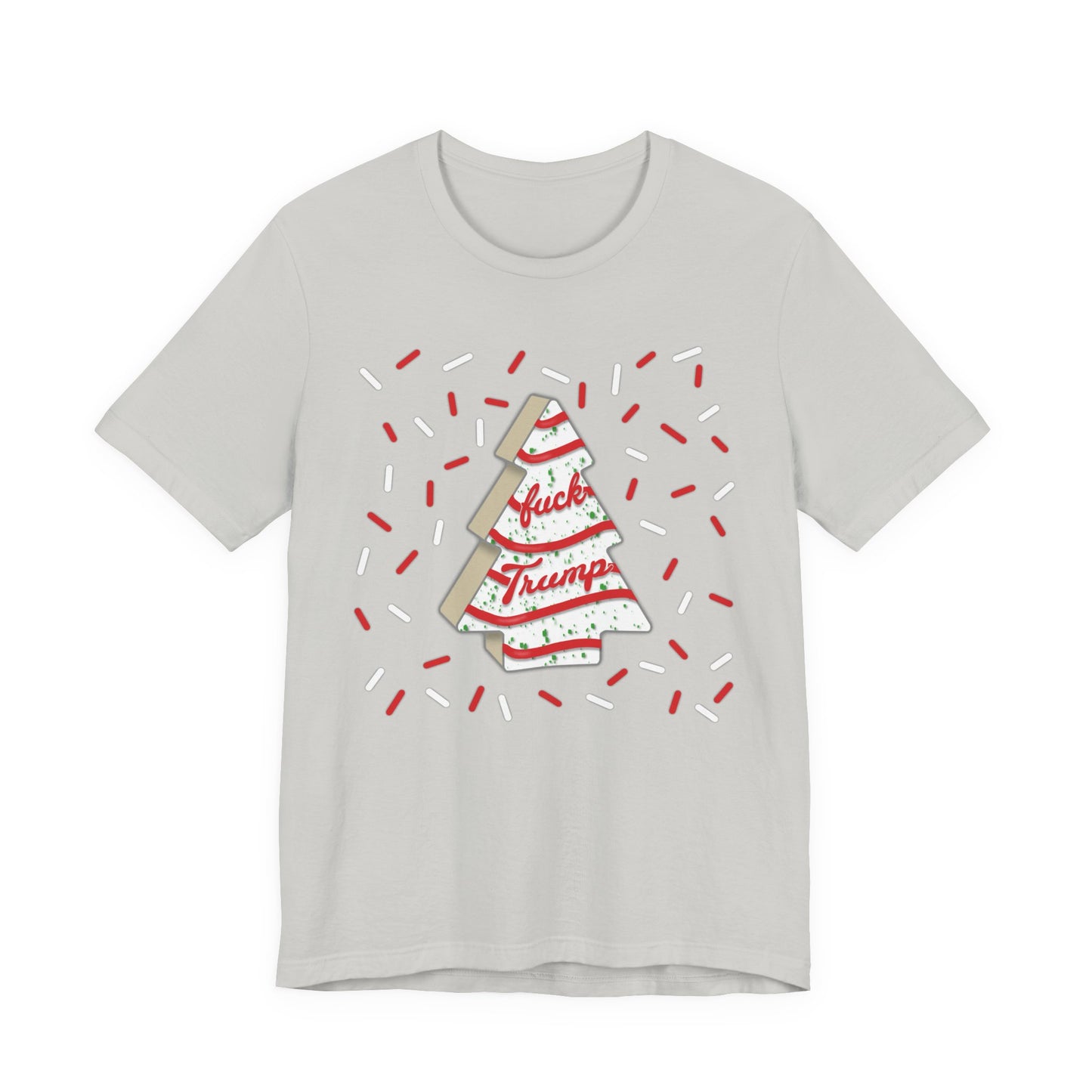 Slightly Subtle Christmas Tree Cake with Striped Confetti FDT tee | Political Statement
