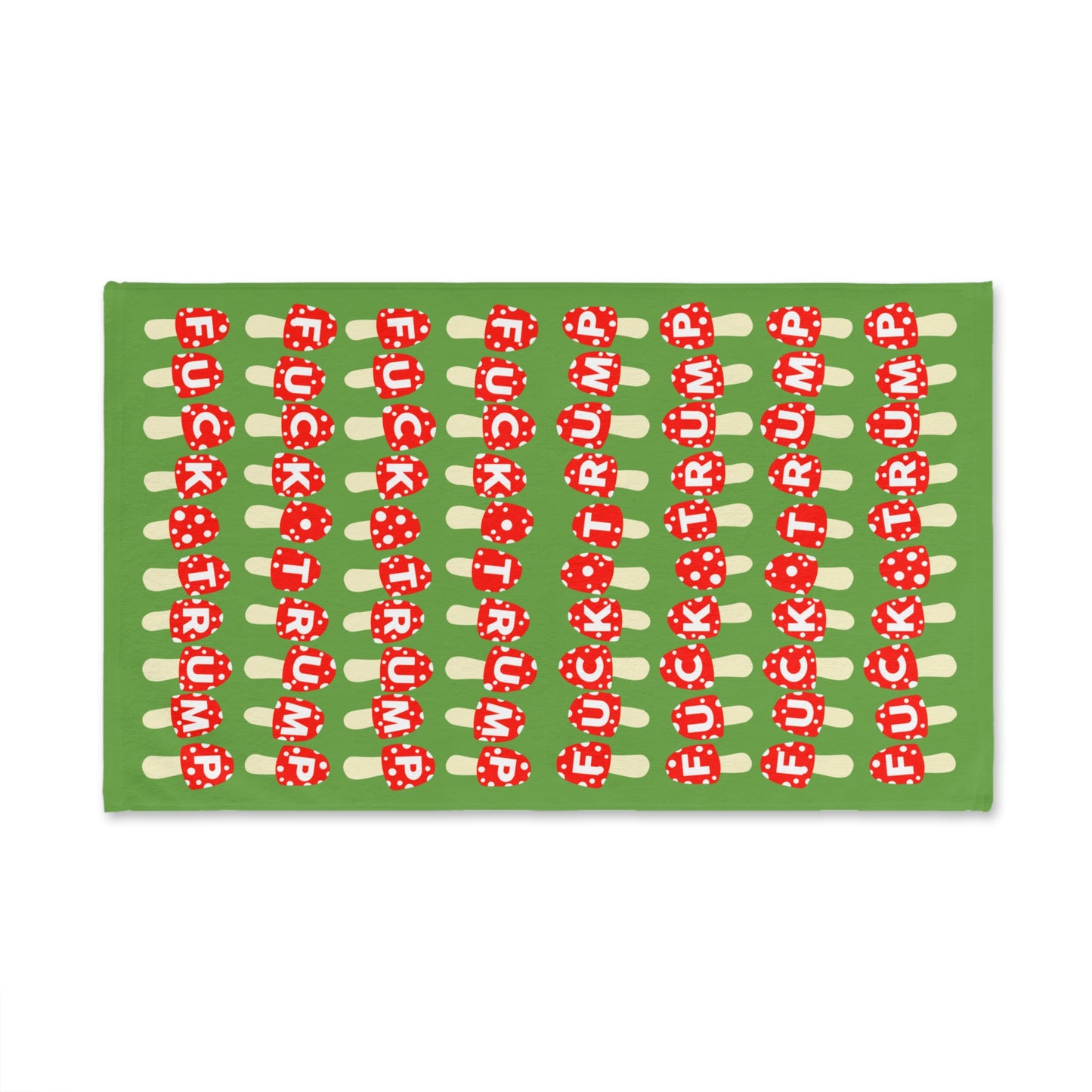 Slightly Subtle Mushrooms on Green Funny Political Hand Towel, Quirky Kitchen Towel, Unique Gift for Democrats, Home Decor, Housewarming Gift, Kitchen Accessories