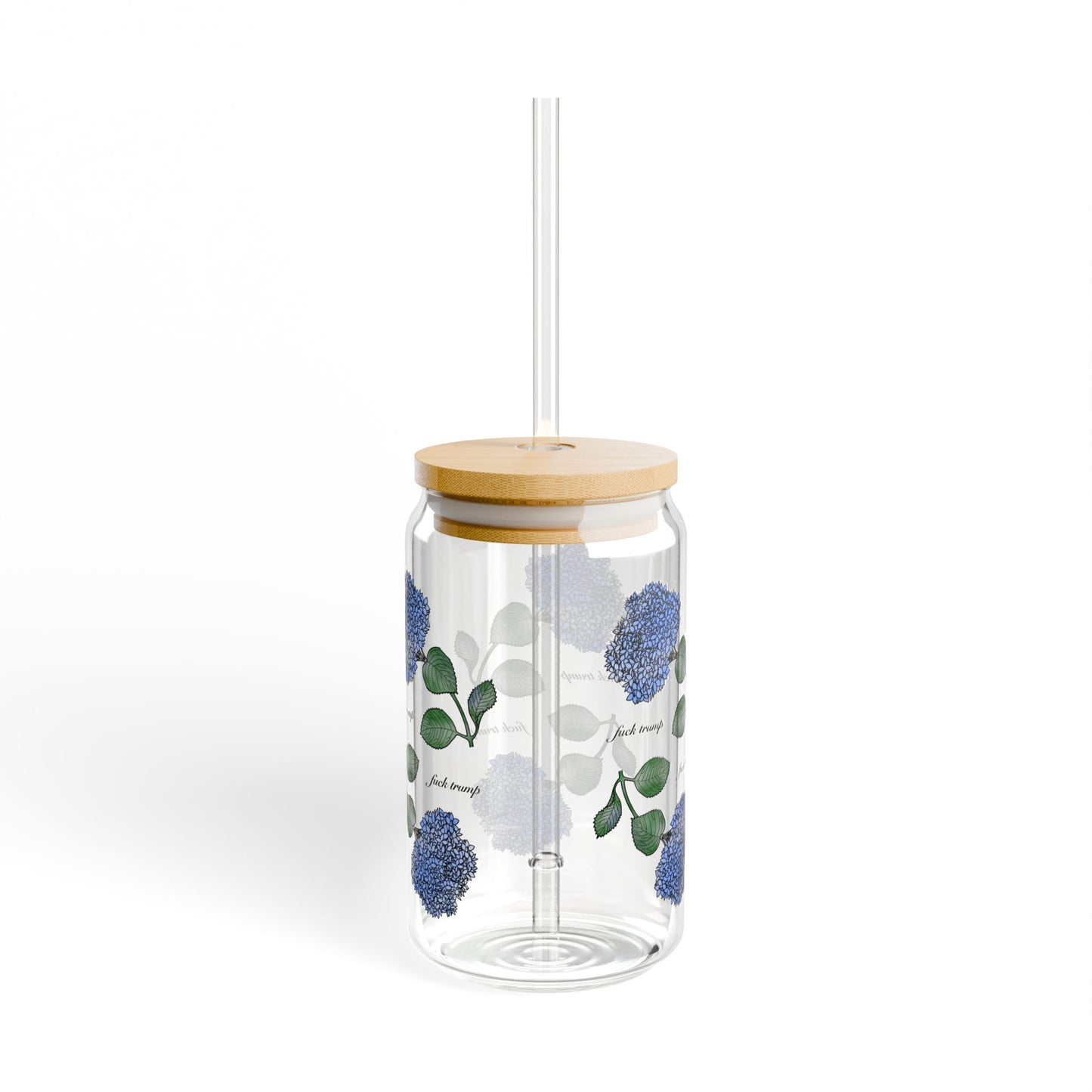 Slightly Subtle Hydrangea Eco-Friendly Sipper Glass Can