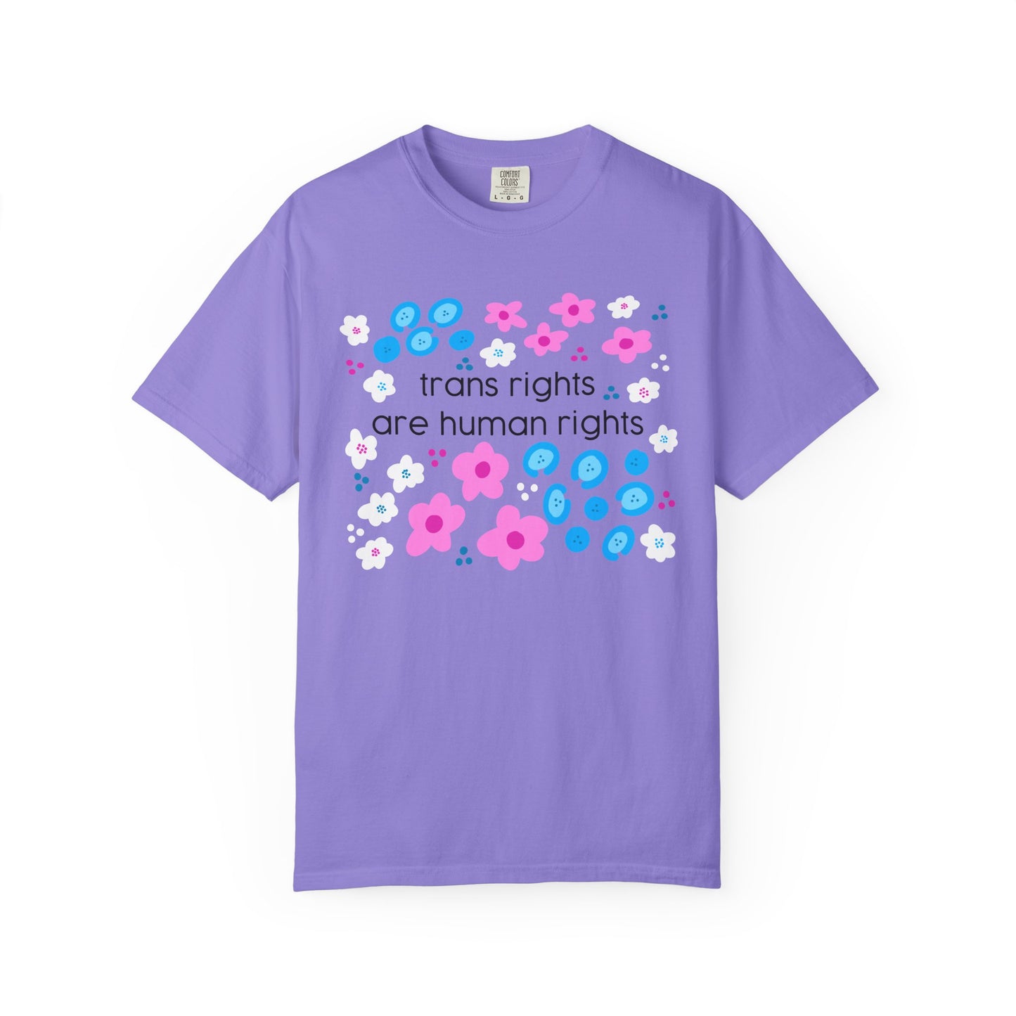 trans rights are human rights T-shirt | floral trans pride design