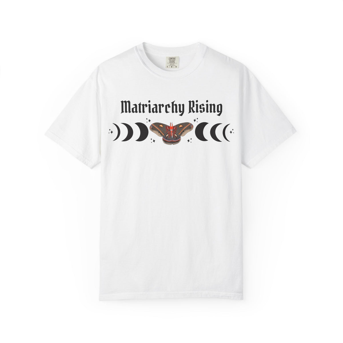 Matriarchy Rising Tee Moon Phases & Moth Feminist Graphic T-Shirt