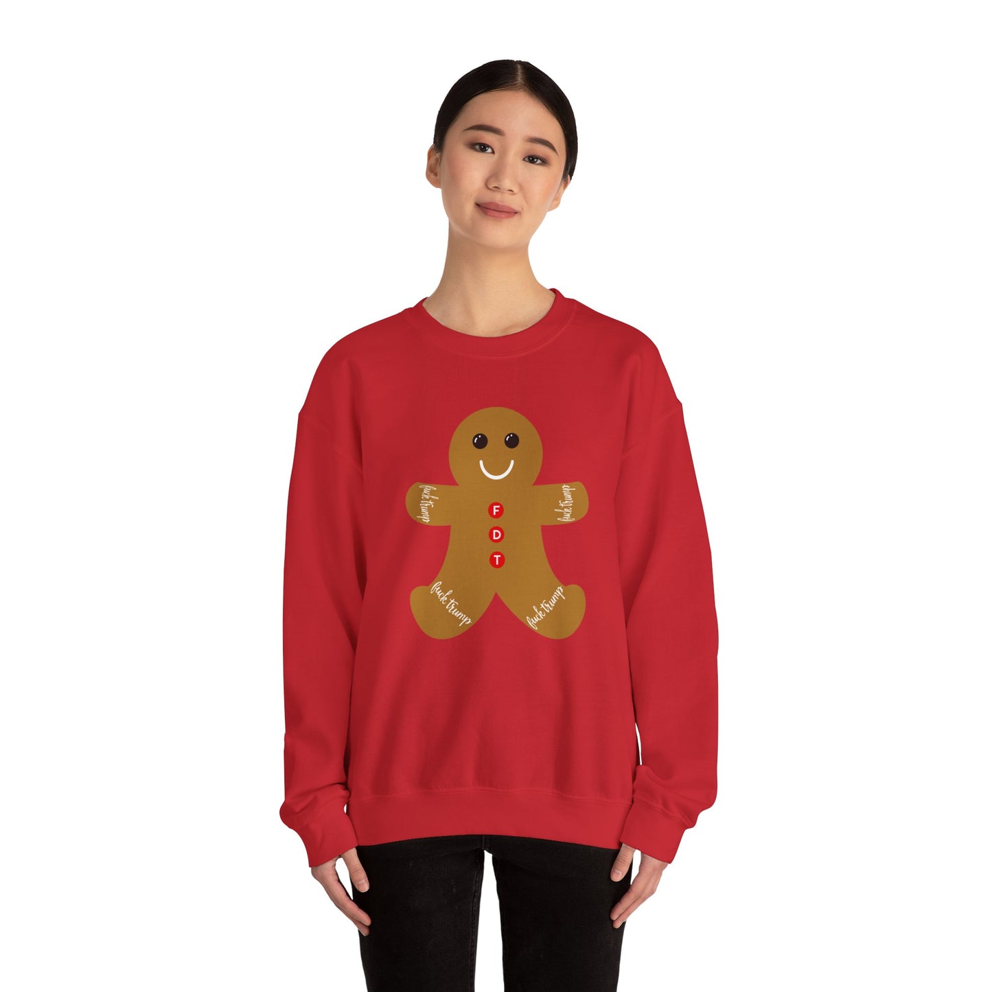 Slightly Subtle Gingerbread Man Crewneck Sweatshirt, FDT Cozy Christmas Gift, Holiday Sweater, Festive Apparel, Winter Wardrobe
