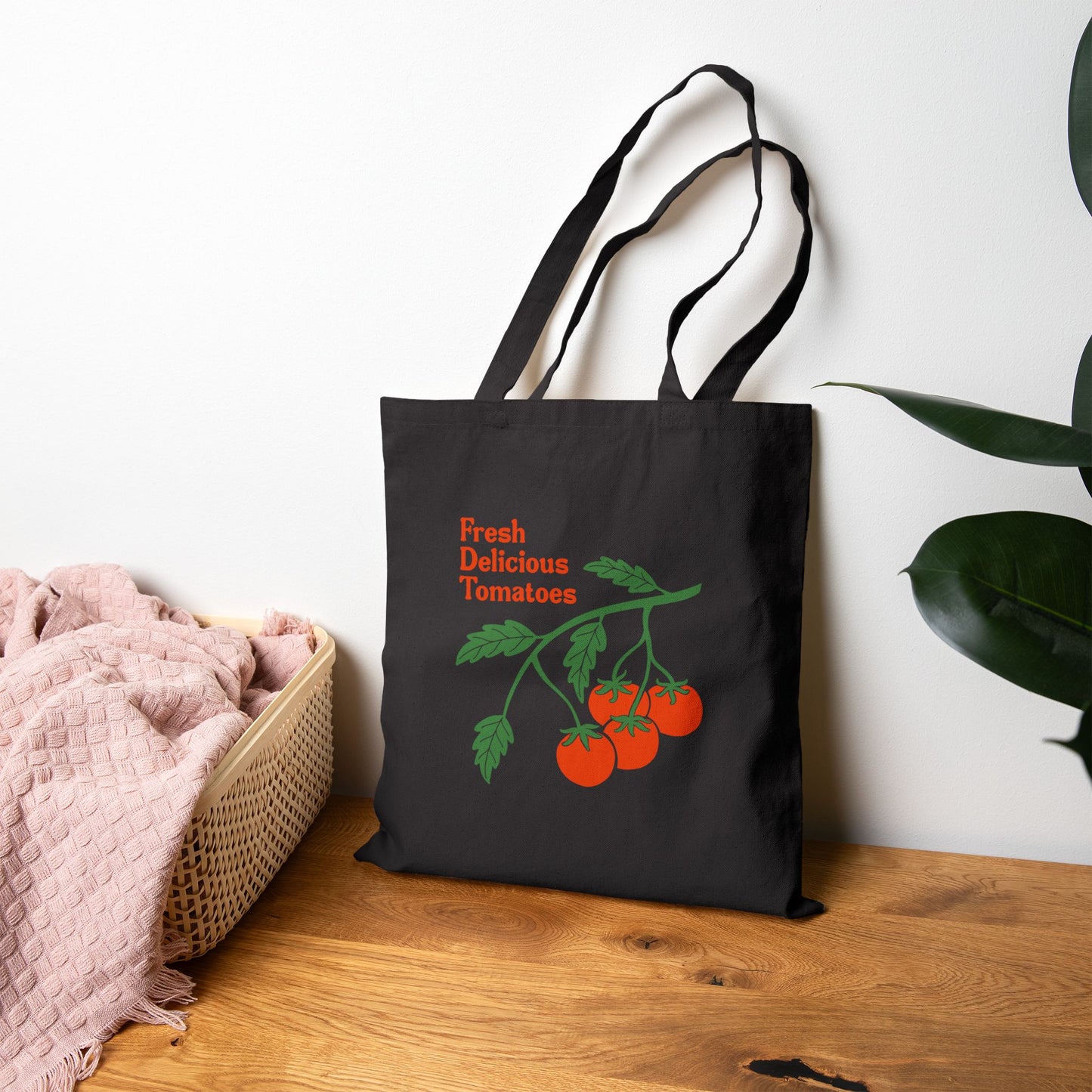 Fresh Delicious Tomatoes Tote Bag | Vintage Tomato Illustration, Farmer's Market Canvas fdt
